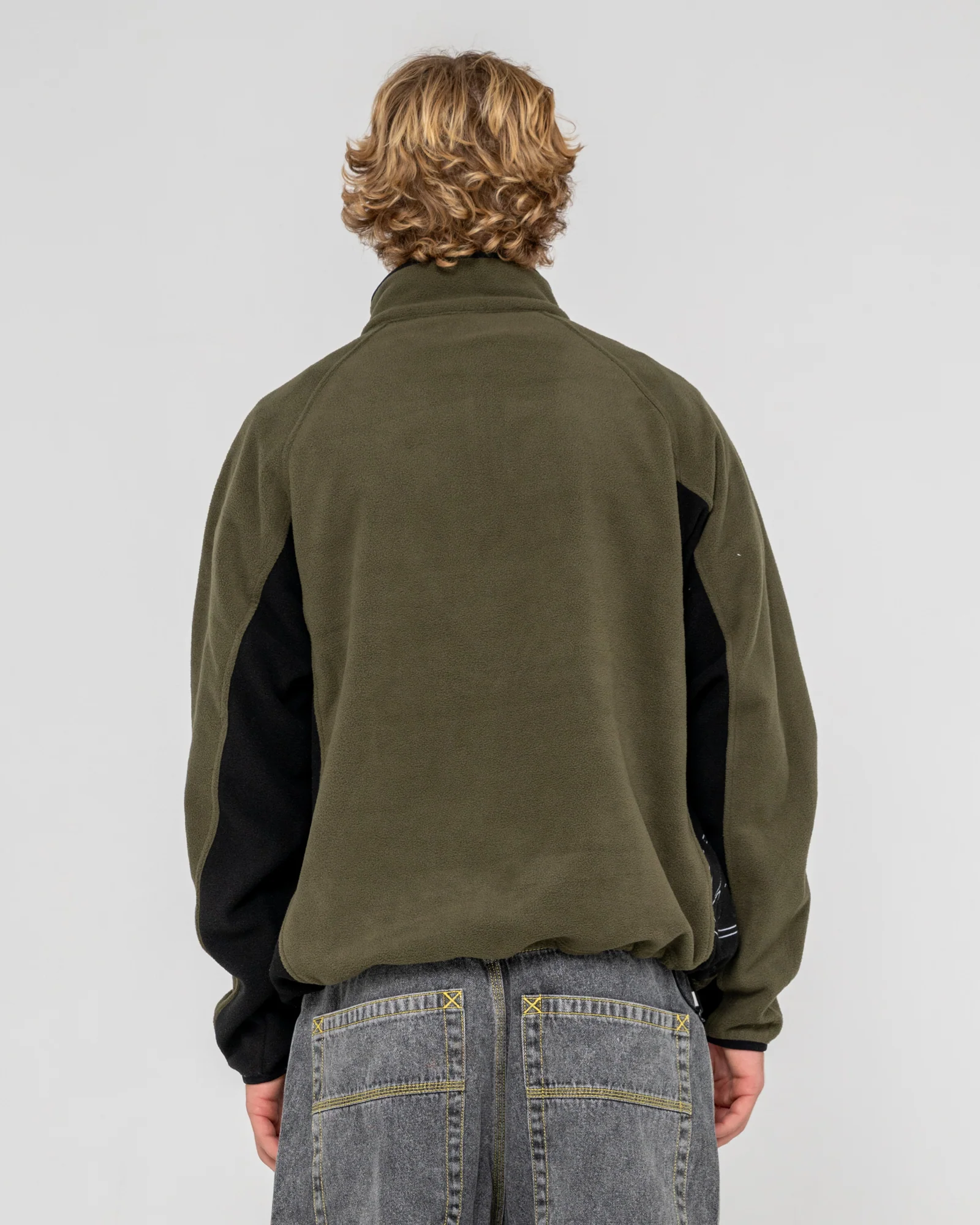 Buzo Rusty Blizzard Quarter Zip Polar Fleece Army Green - Image 3