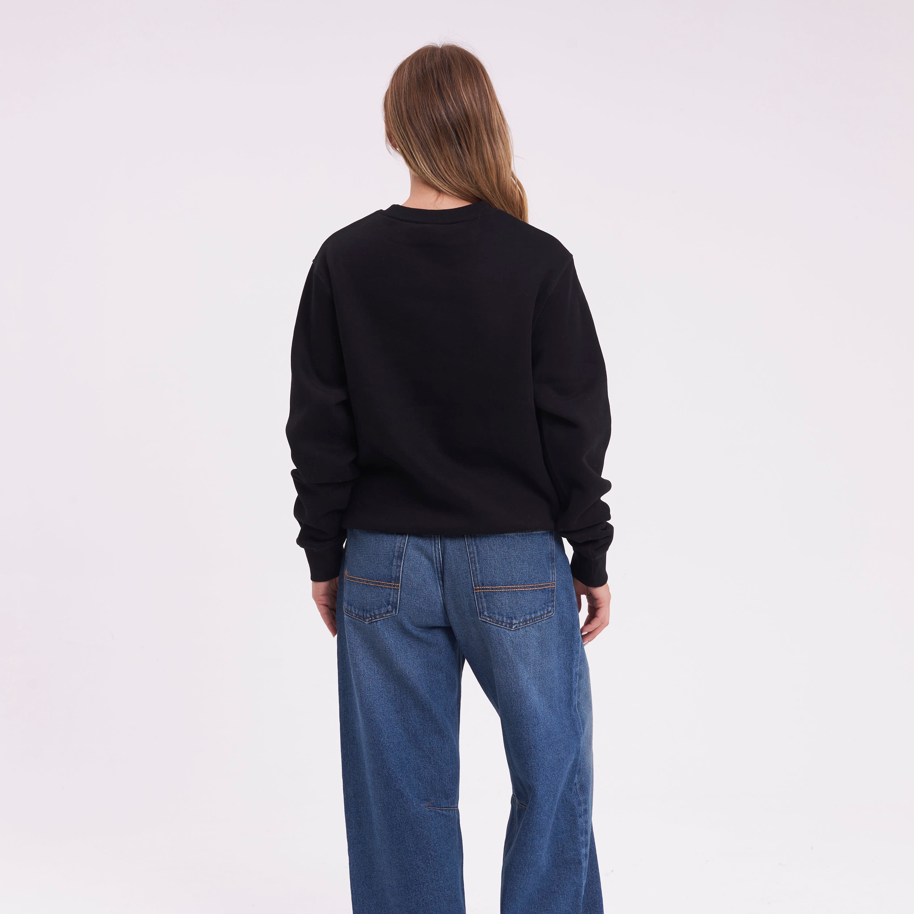 Buzo Rusty R Essential Oversized Crew Fleece Black - Image 4