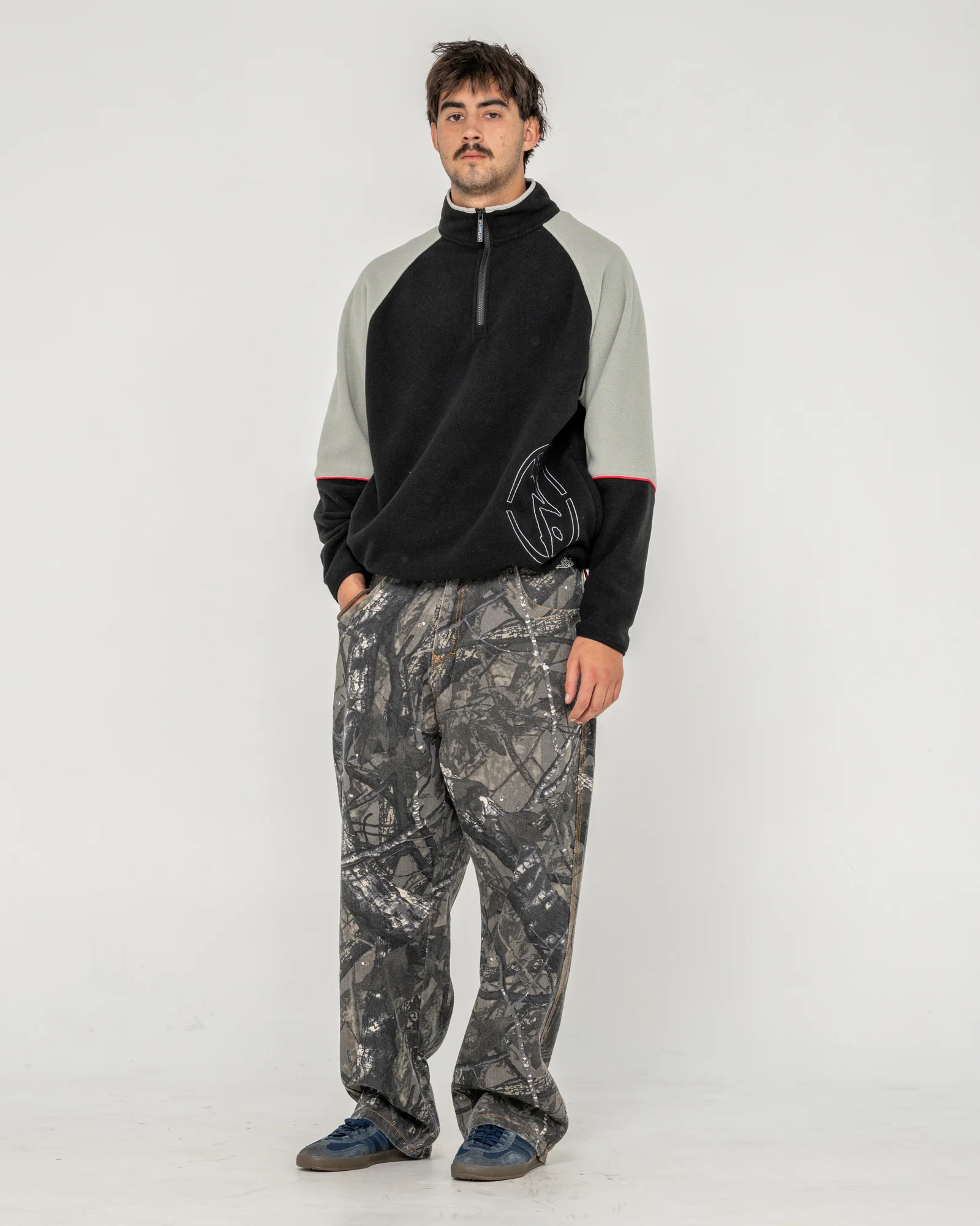 Buzo Rusty Tectonic Quarter Zip Polar Fleece Black - Image 3