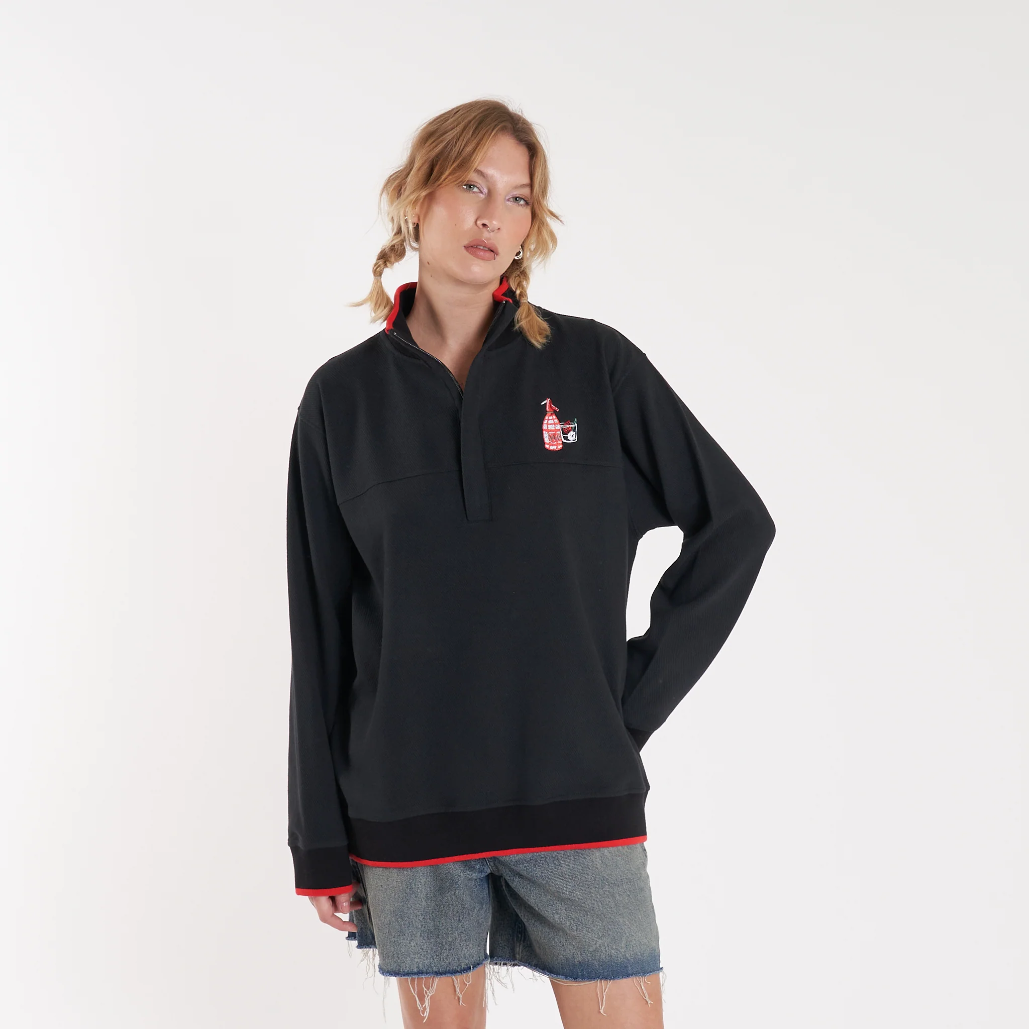 Buzo Vulk Vacation Half Zip Black - Image 7