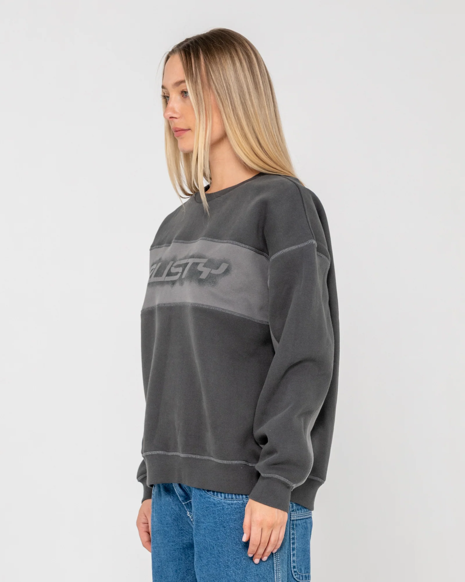 Buzo Rusty Choc Top L/S Oversize Crew Carbon - Image 3