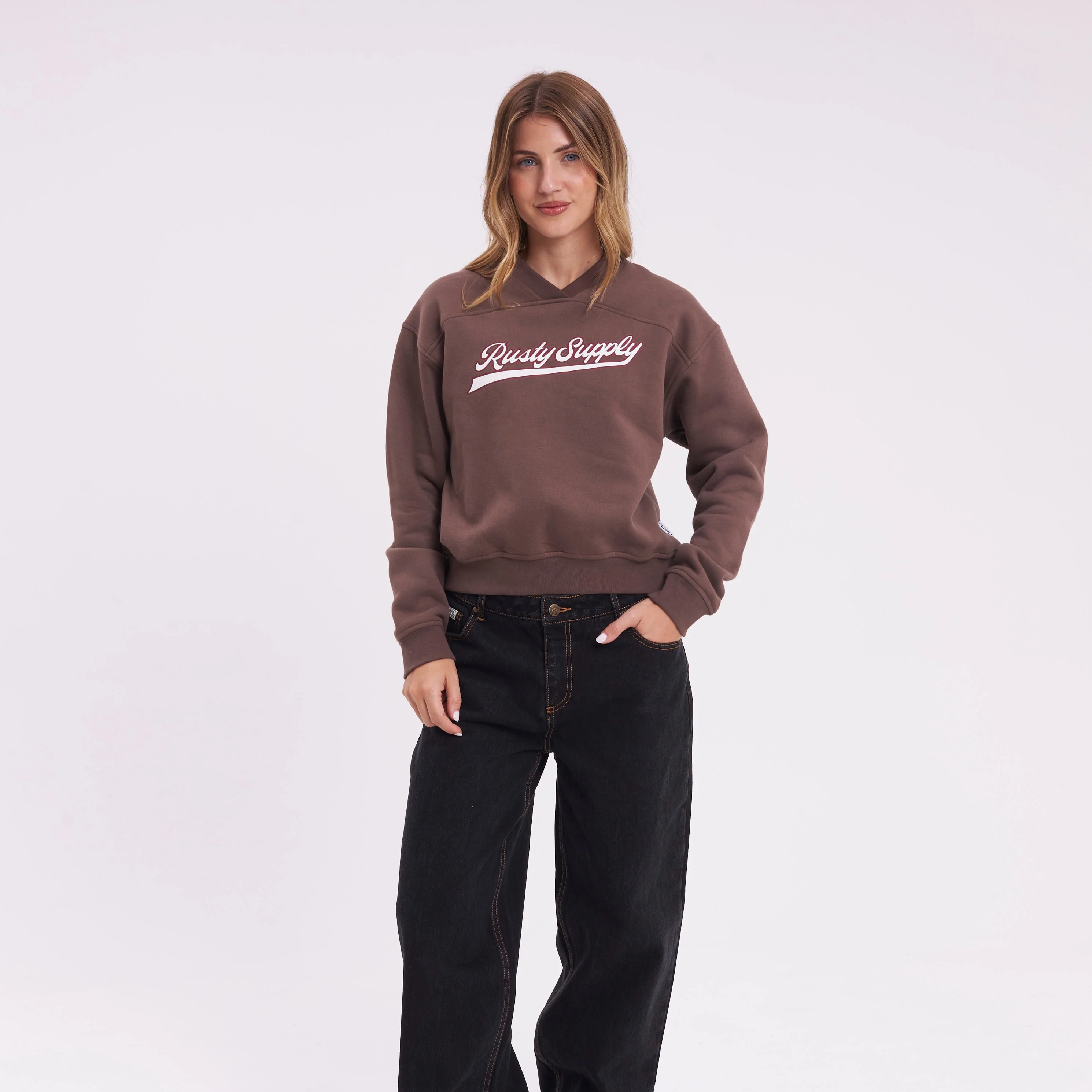 Buzo Rusty Magic Relaxed Crew Ld Chestnuit