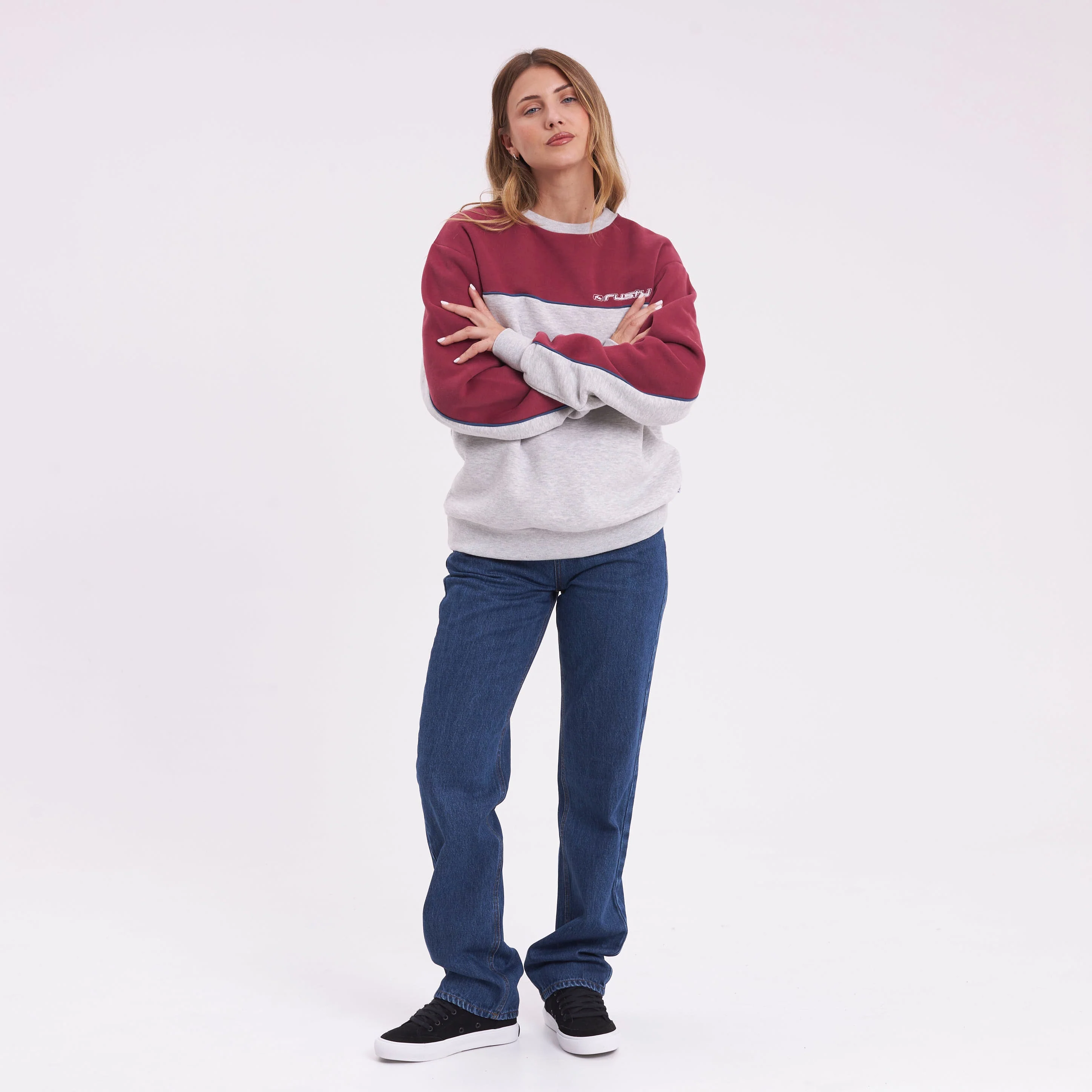 Buzo Rusty Polar Popped Panelled Crew Ld Grey Marle - Image 3