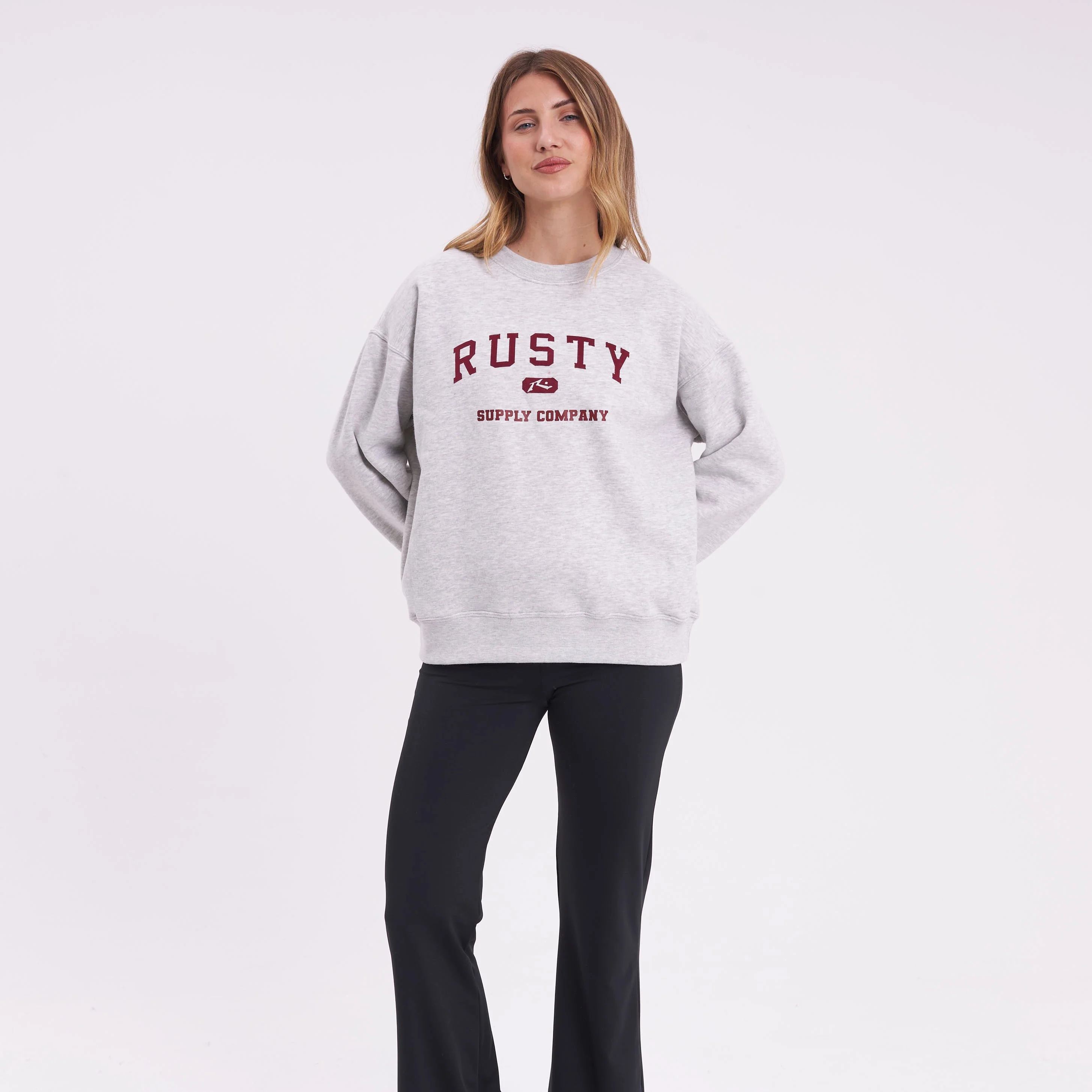 Buzo Rusty Walk On Relaxed Crew Ld Grey Marle - Image 3