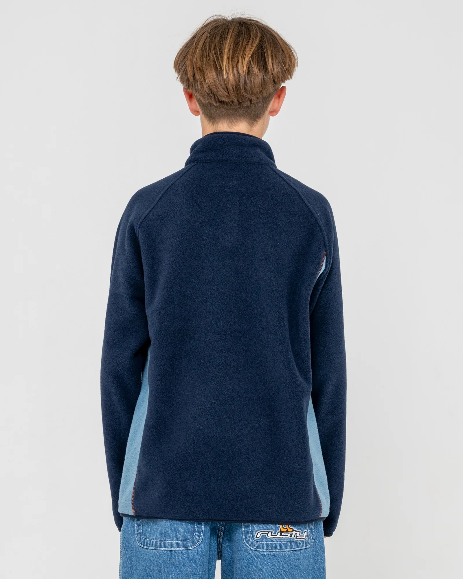 Buzo Rusty Blizzard Quarter Zip Polar Fleece Boys Navy Blue - Image 5