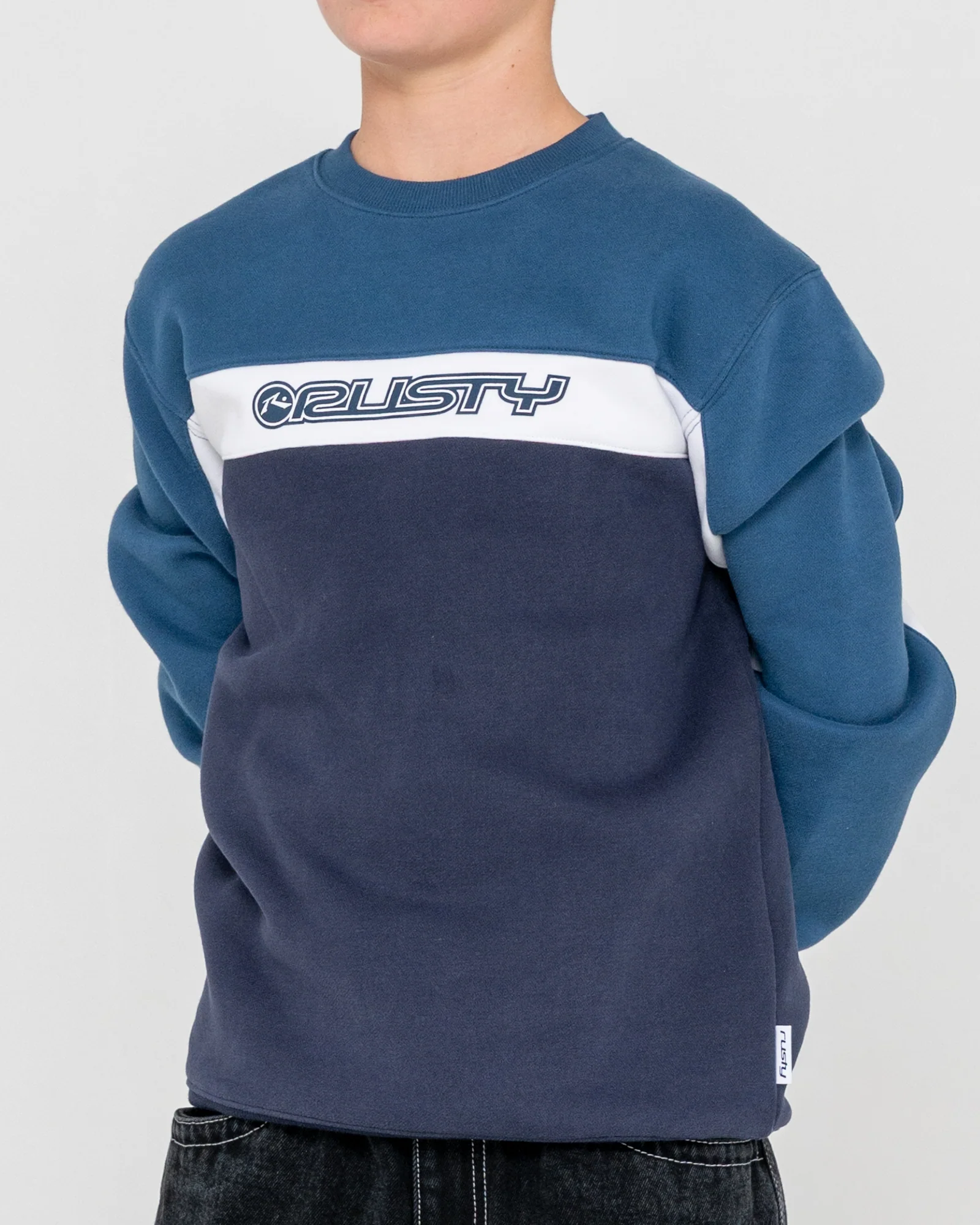 Buzo Rusty Pod Racer Crew Fleece Boys Navy Blue - Image 2