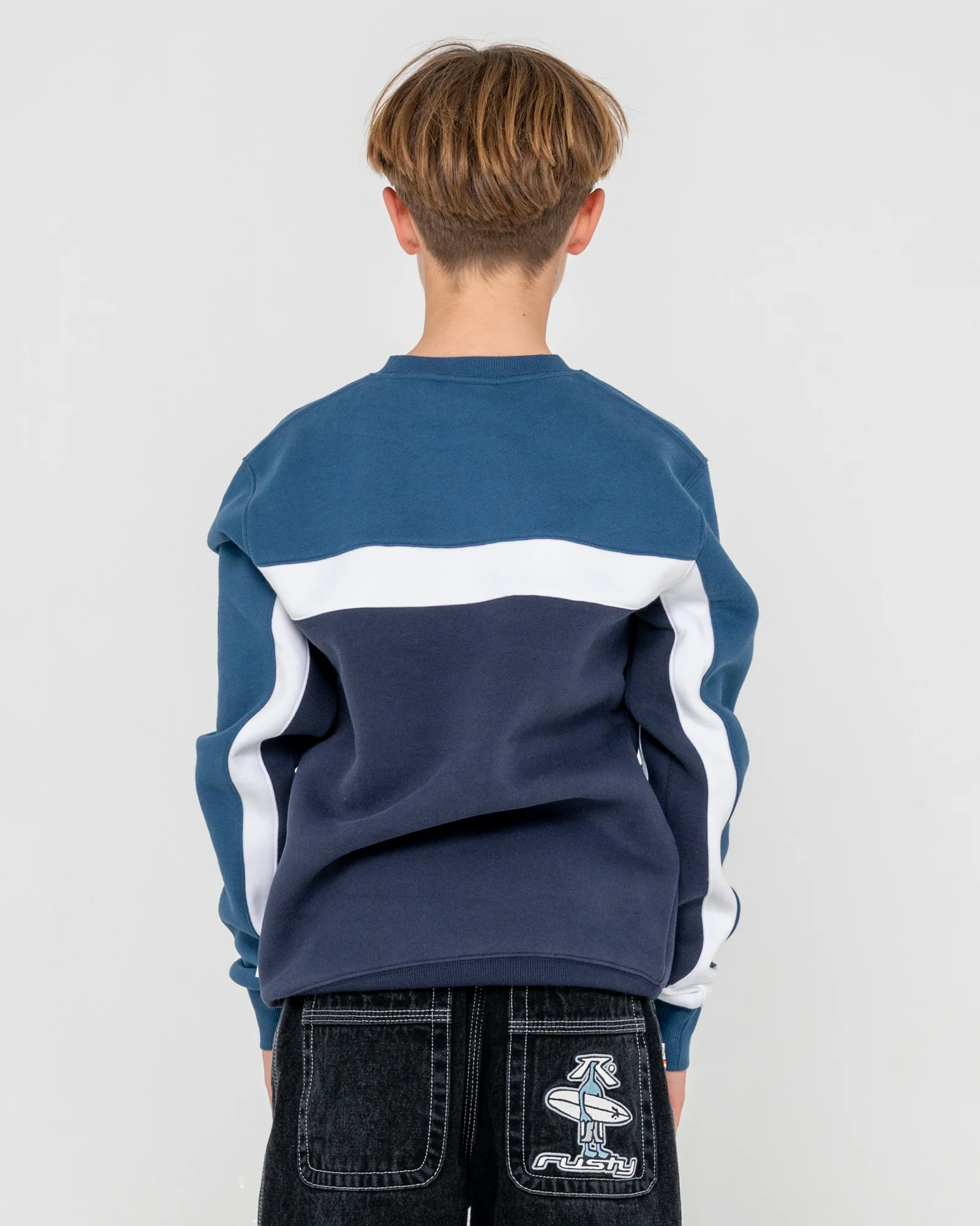 Buzo Rusty Pod Racer Crew Fleece Boys Navy Blue - Image 5