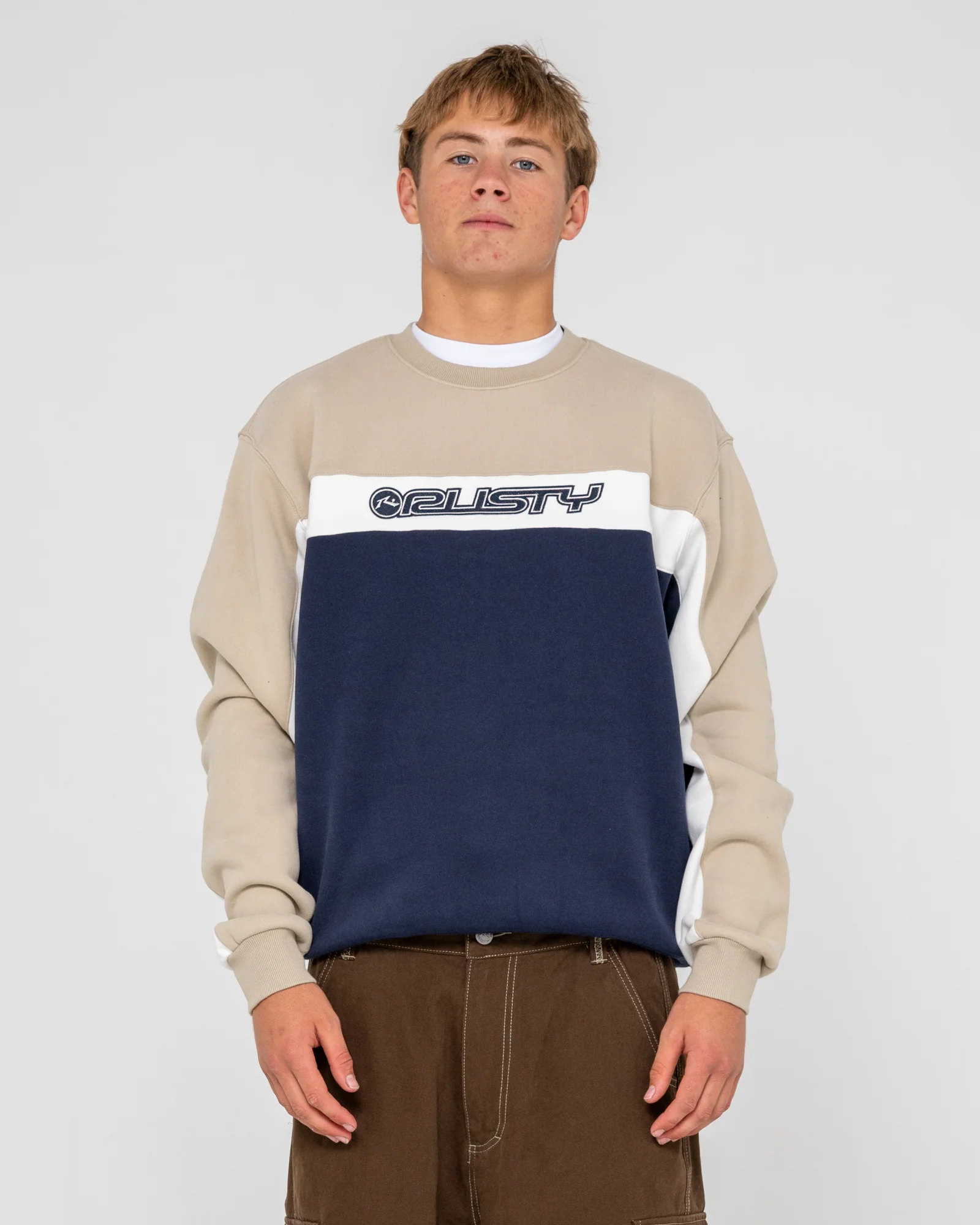 Buzo Rusty Pod Racer Crew Fleece Navy Blue