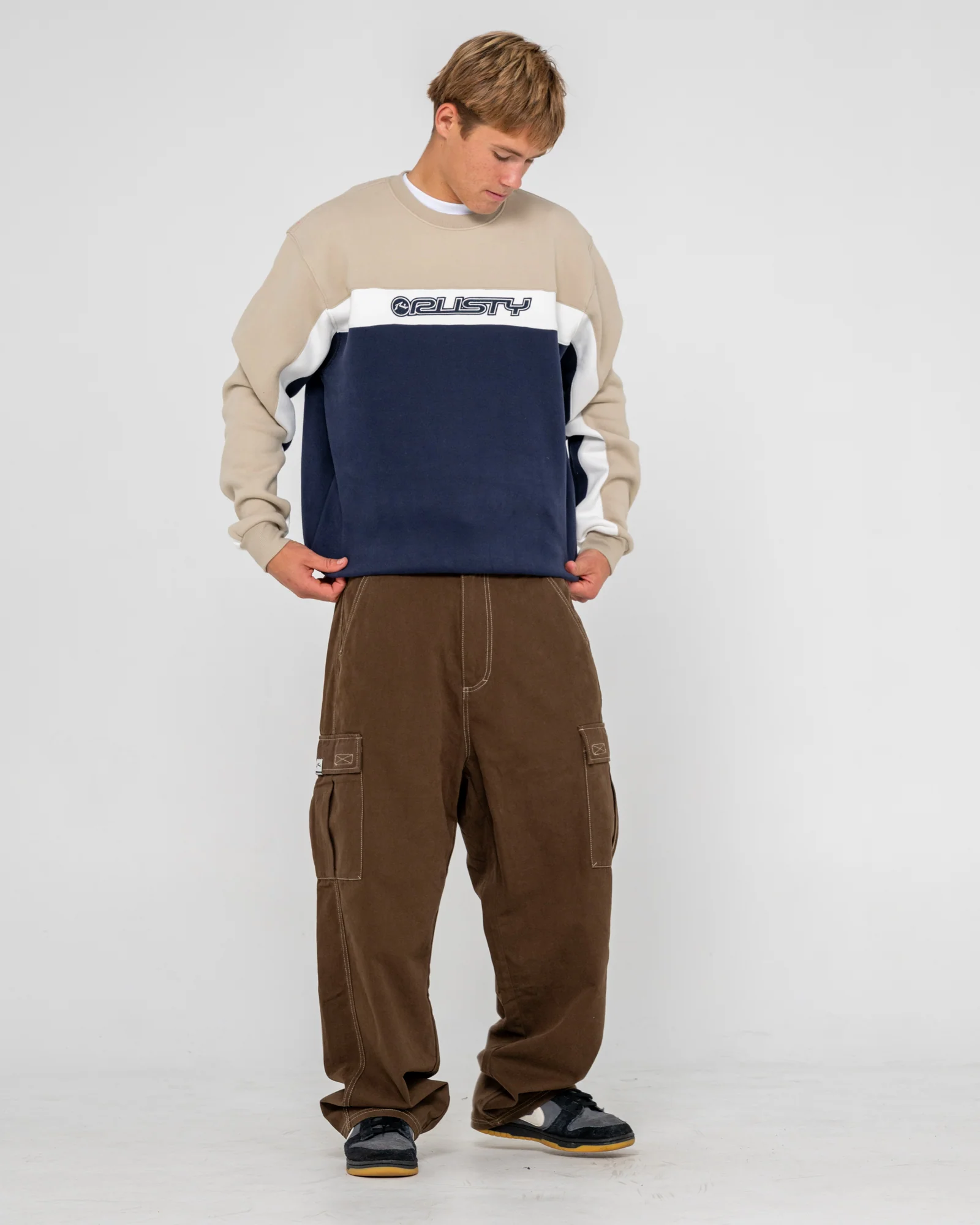 Buzo Rusty Pod Racer Crew Fleece Navy Blue - Image 3