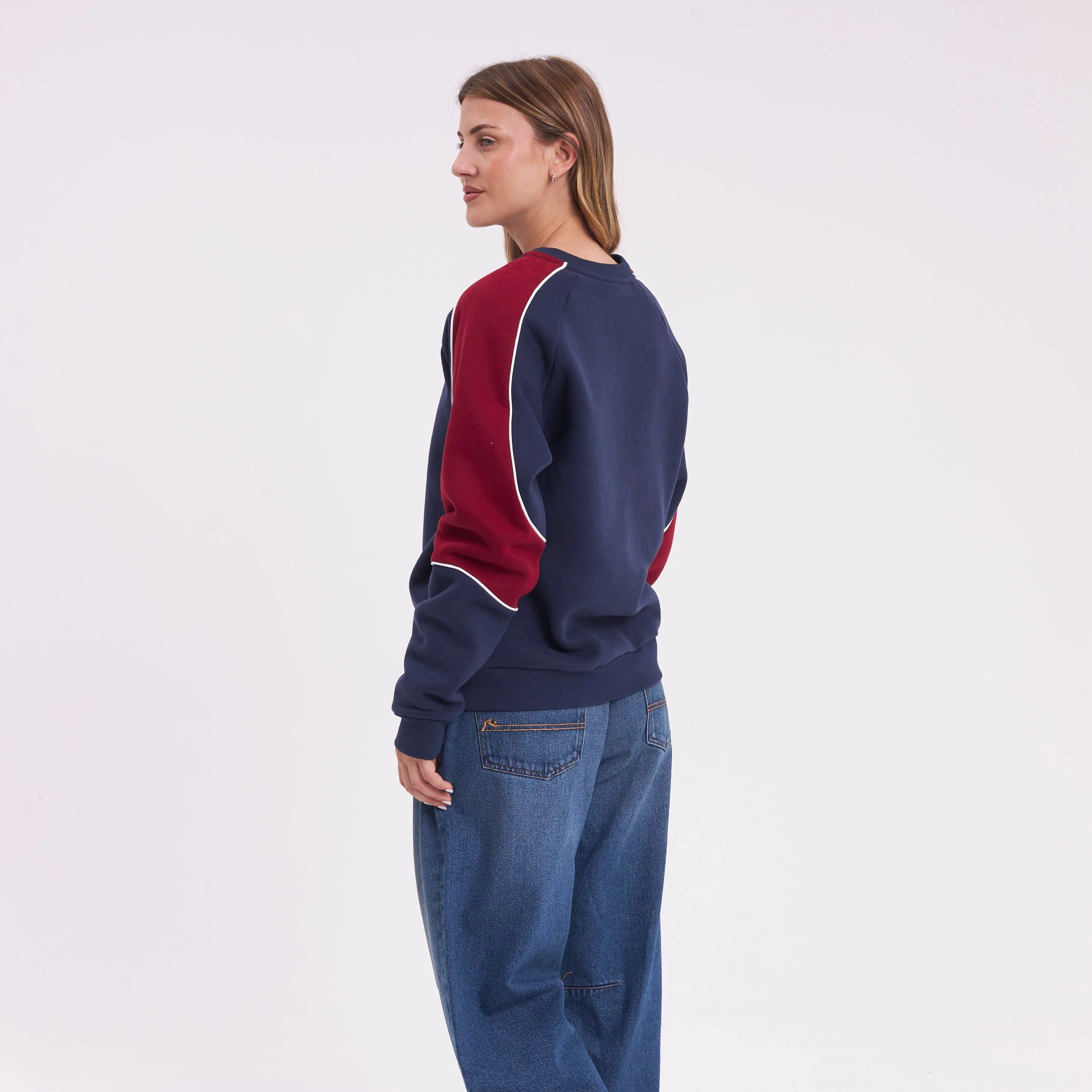 Buzo Rusty South Of The River Oversize Crew Fleece Navy/Red - Image 6