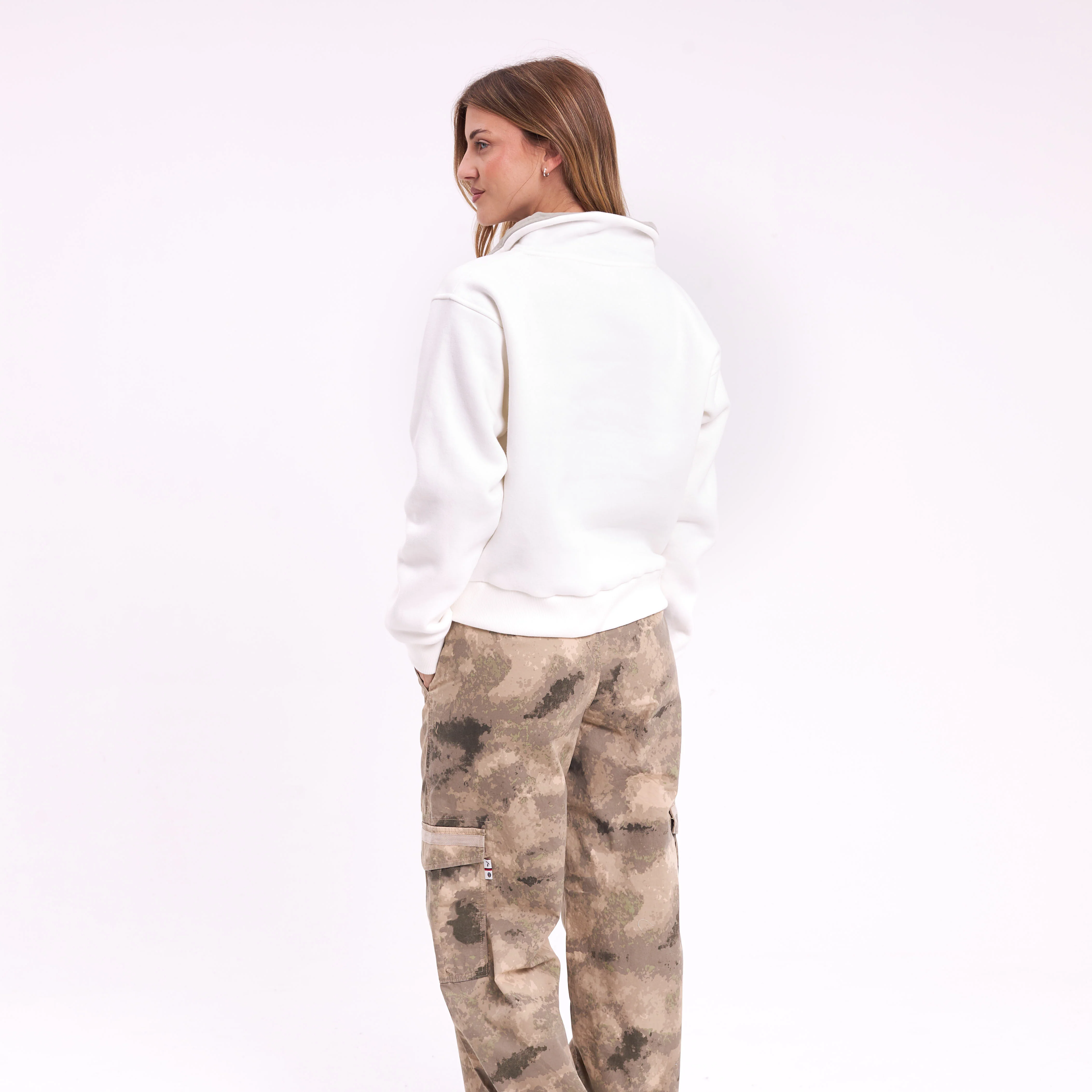 Buzo Rusty Royal Midzipper Neck Crew Ld Snow White - Image 6