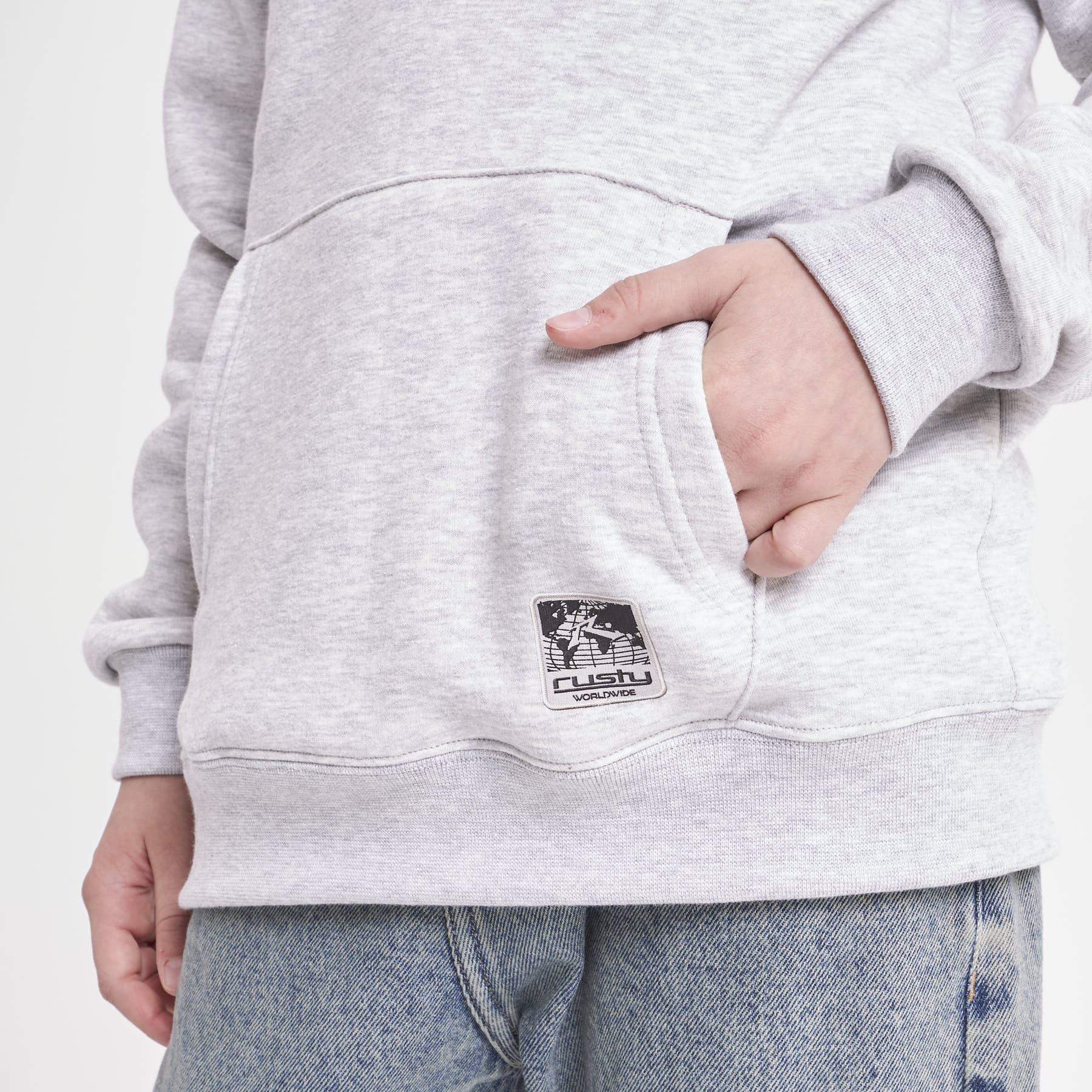 Buzo Rusty Australian 1/4 Zip Crew Jr White Marle - Image 4