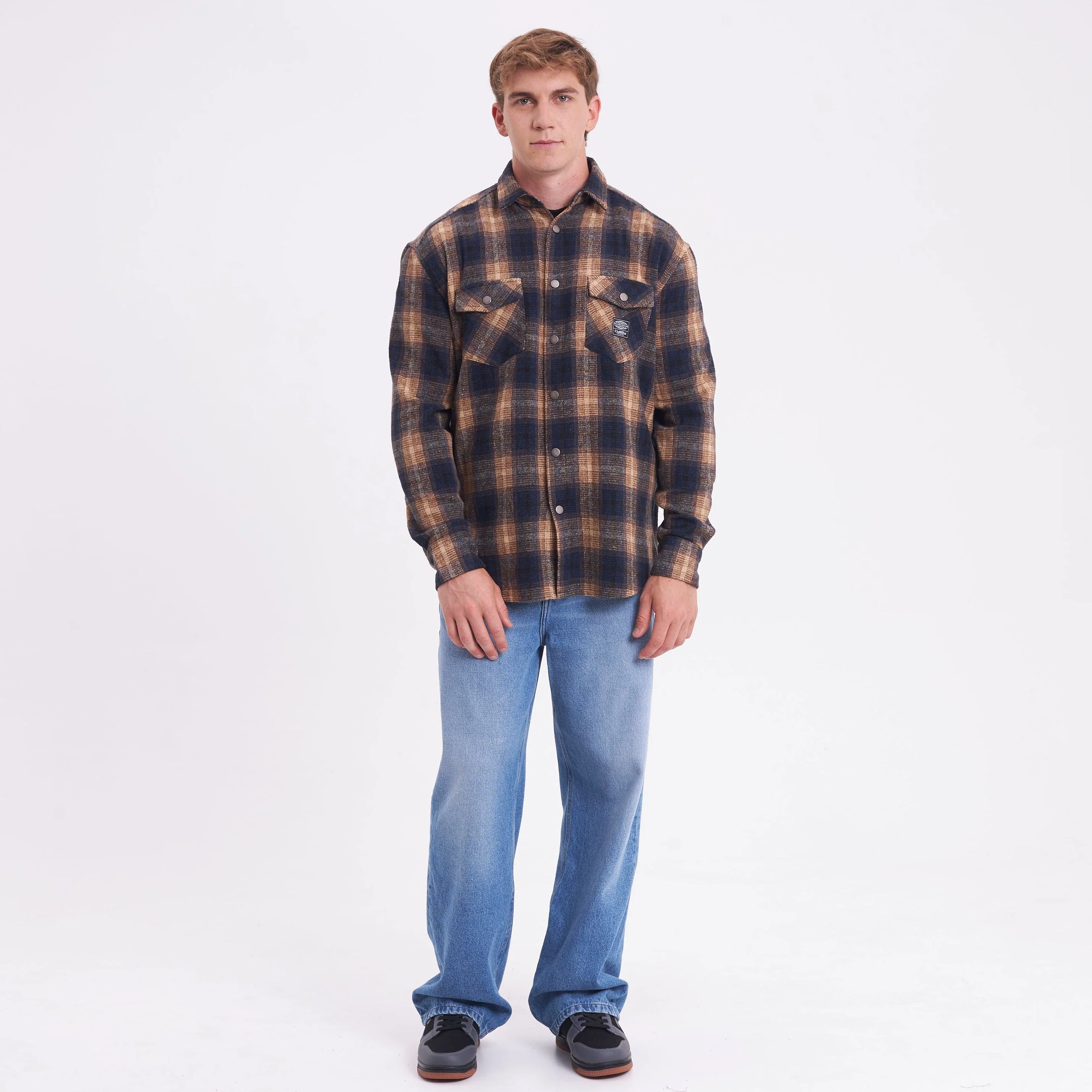 Camisa Ml Rusty Galaxie Flannel Long Sleeve Shirt Blue - Image 5