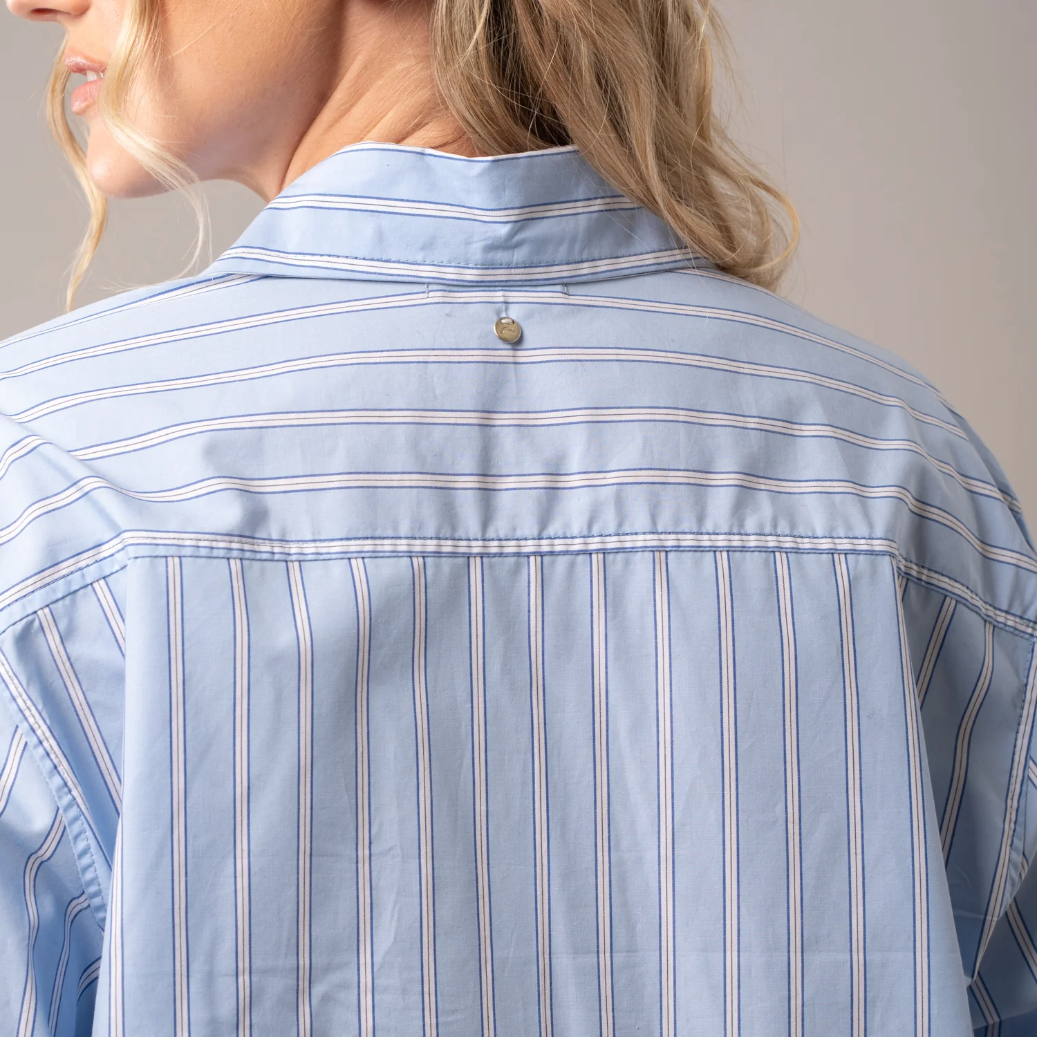 Camisa Ml Rusty Mykonos Stripe Oversize Shirt Ld Glacier Lake - Image 3