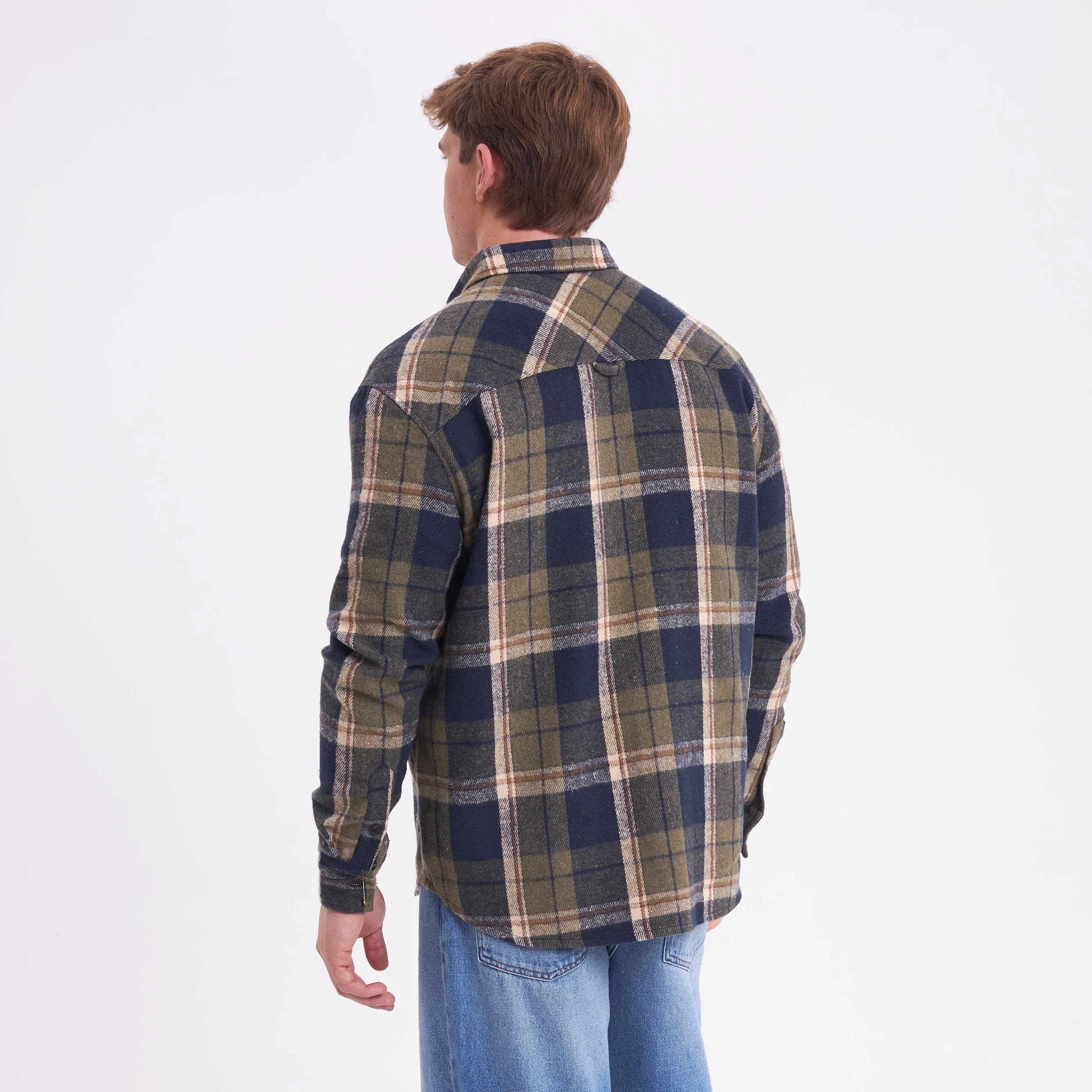 Camisa Ml Rusty Fade Away Flannel Long Sleeve Shirt Green - Image 4