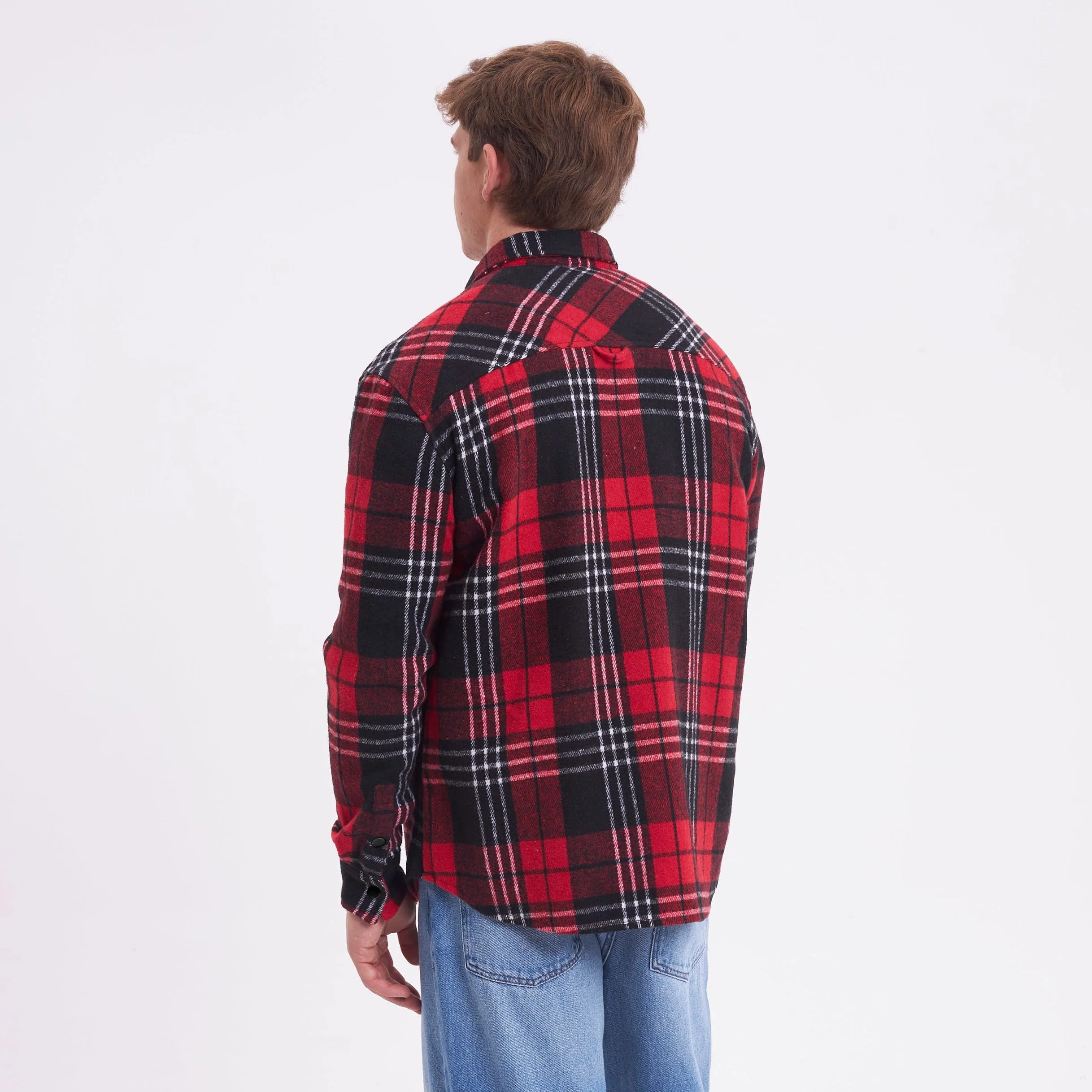 Camisa Ml Rusty Galaxie Flannel Long Sleeve Shirt Red - Image 4