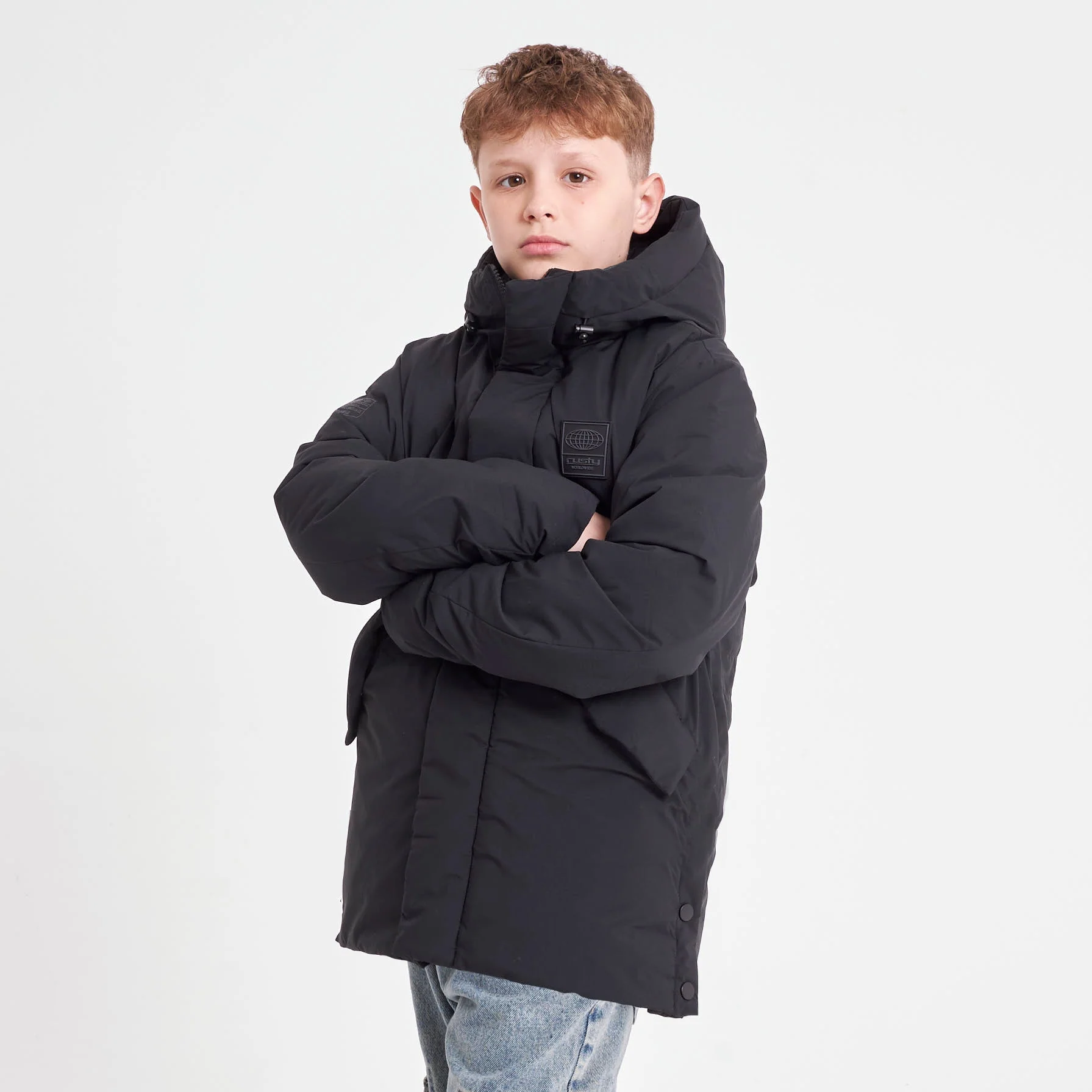 Campera Abrigo Rusty Manchester Parka Jacket Jr Black - Image 3