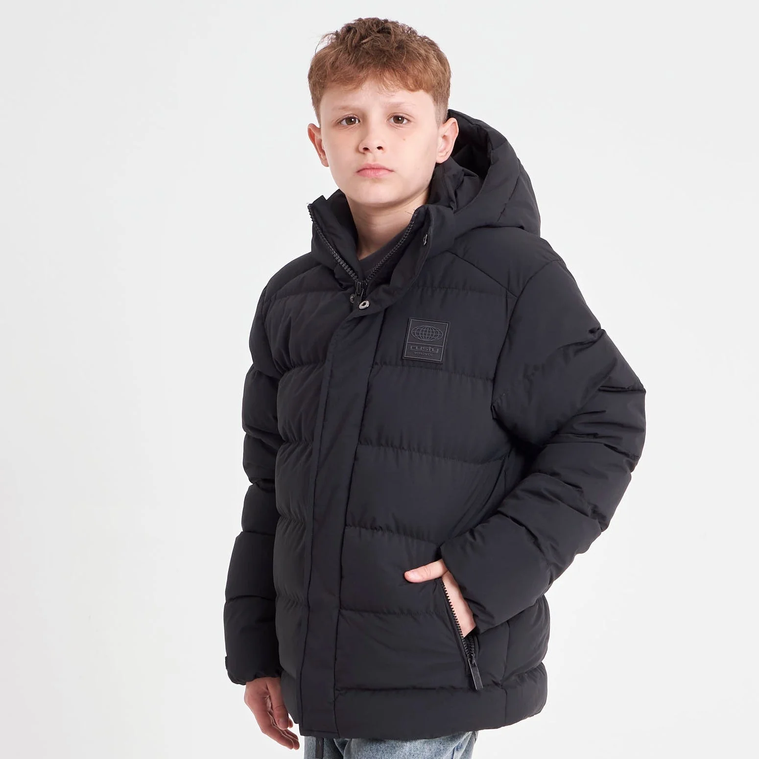 Campera Abrigo Rusty Pruffen Serie 2 Jacket Jr Black - Image 2