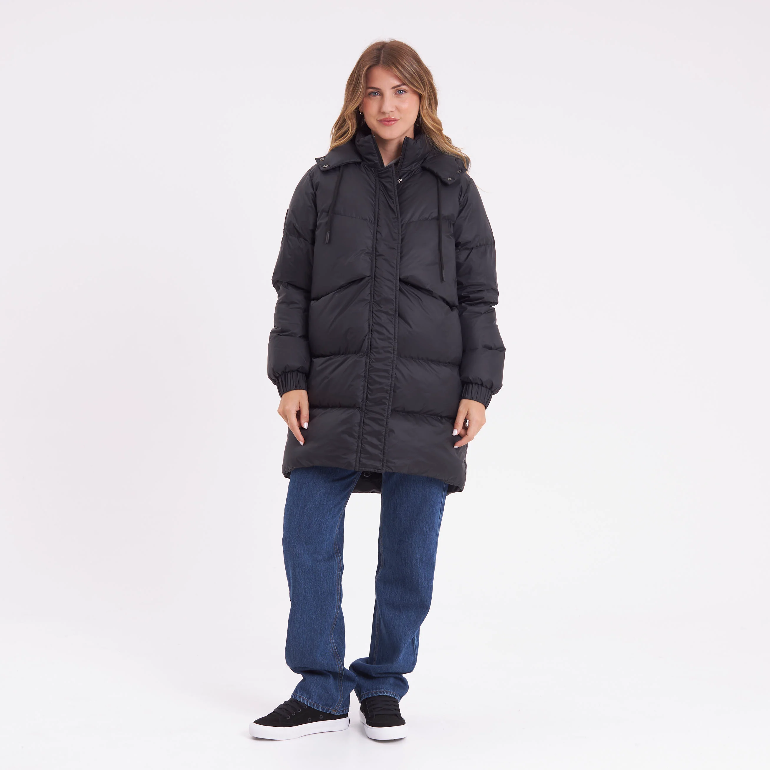 Campera Abrigo Rusty Shallow Long Puffer Coat Ld Black