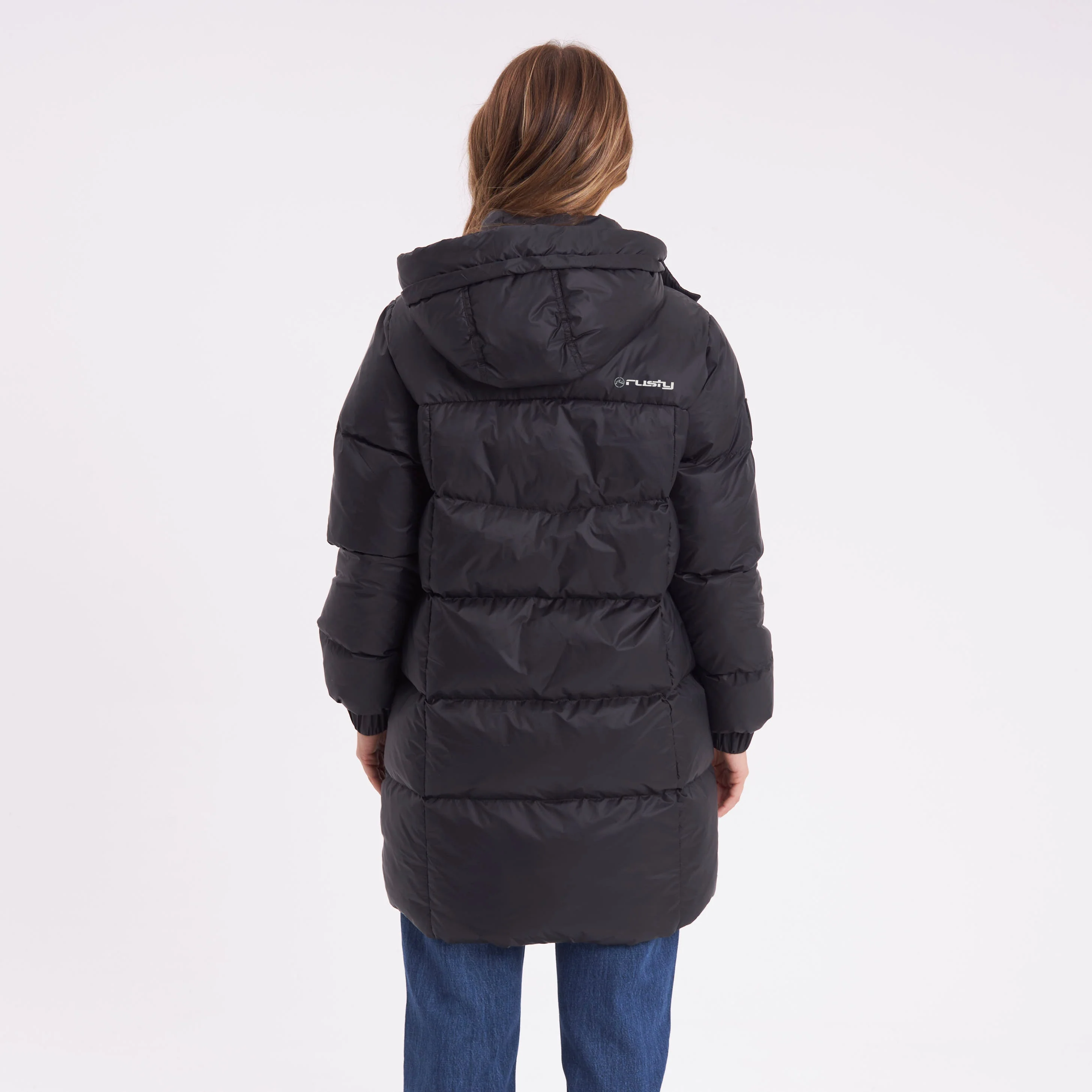 Campera Abrigo Rusty Shallow Long Puffer Coat Ld Black - Image 11