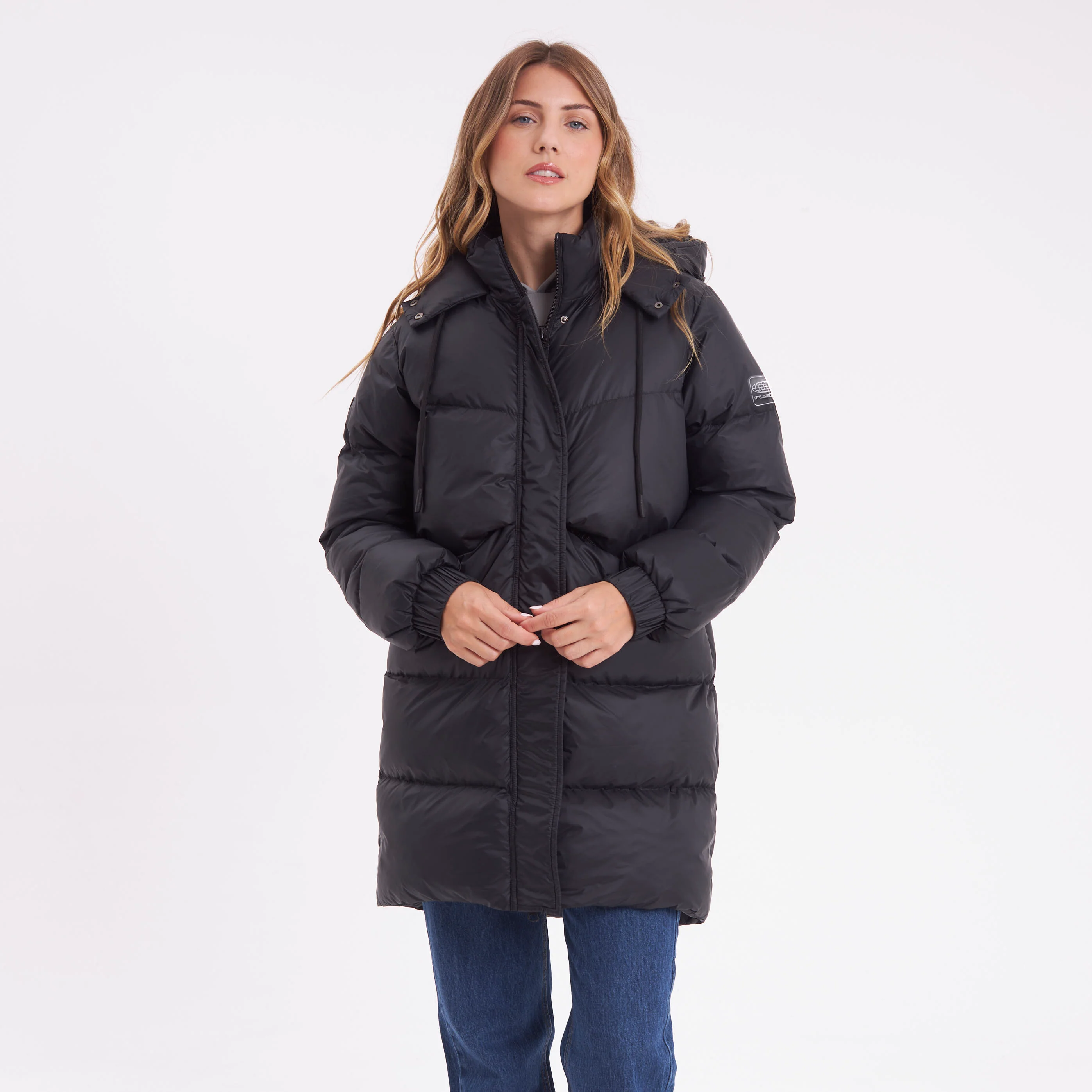 Campera Abrigo Rusty Shallow Long Puffer Coat Ld Black - Image 8