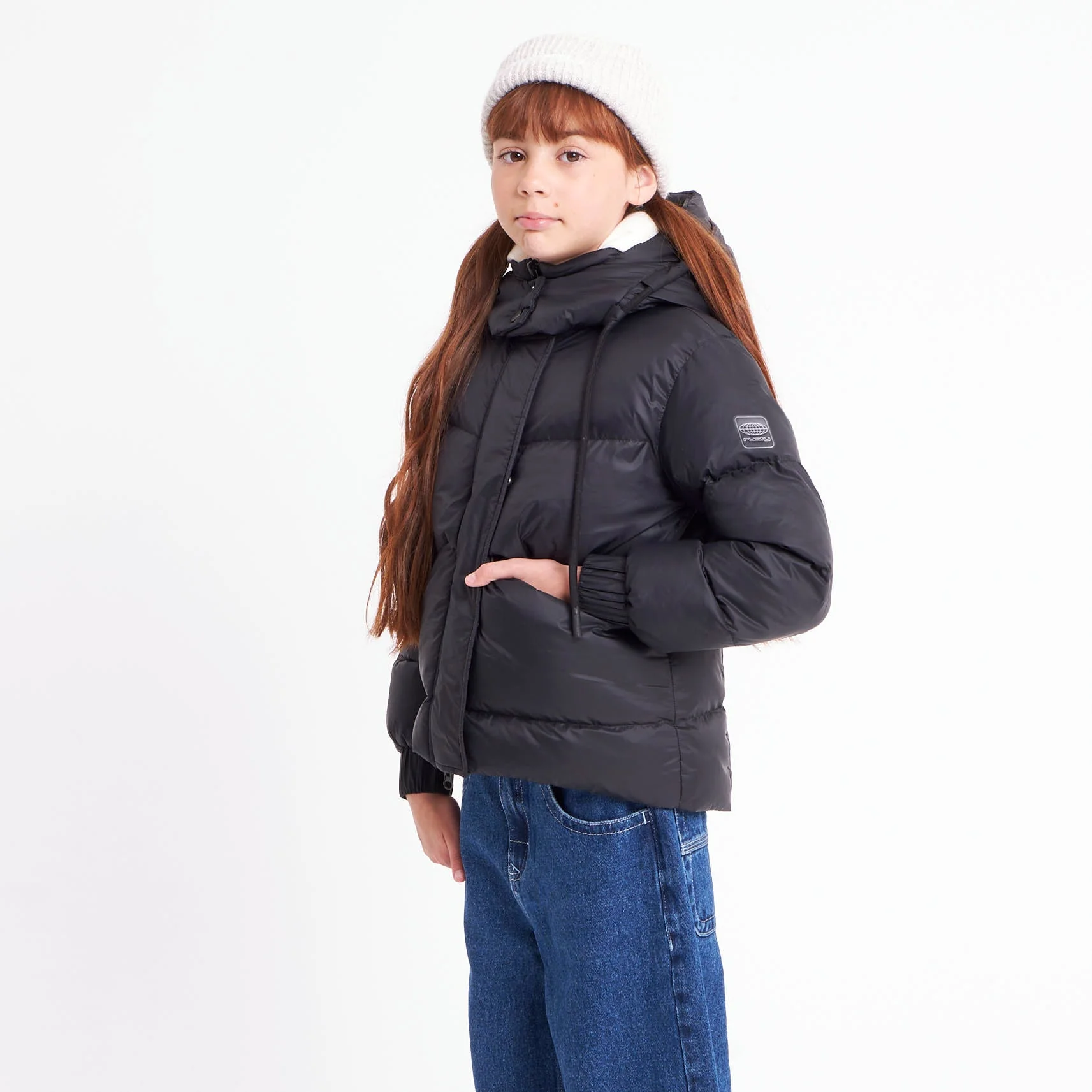 Campera Abrigo Rusty Shallow Puffer Coat Girls Black - Image 2