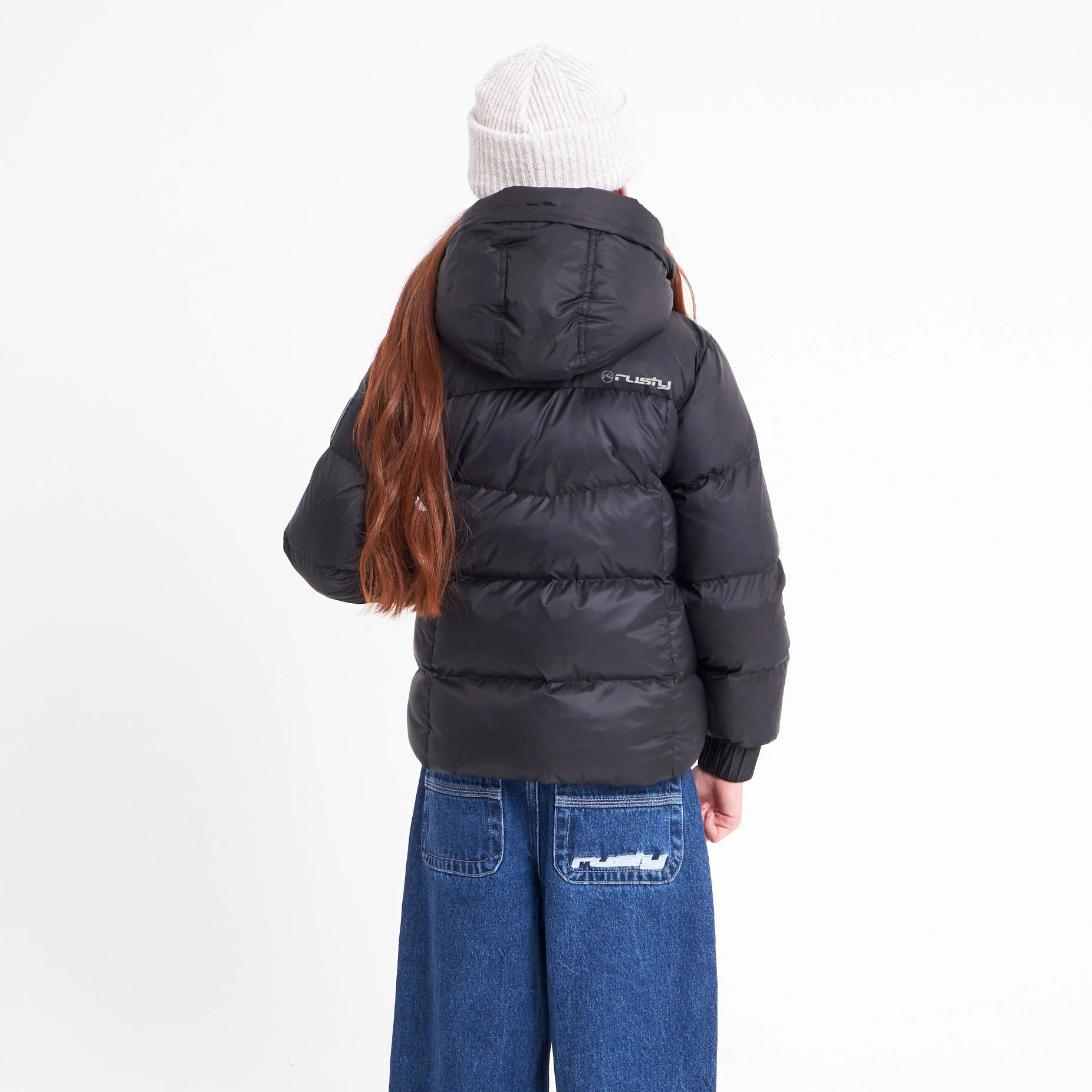 Campera Abrigo Rusty Shallow Puffer Coat Girls Black - Image 3