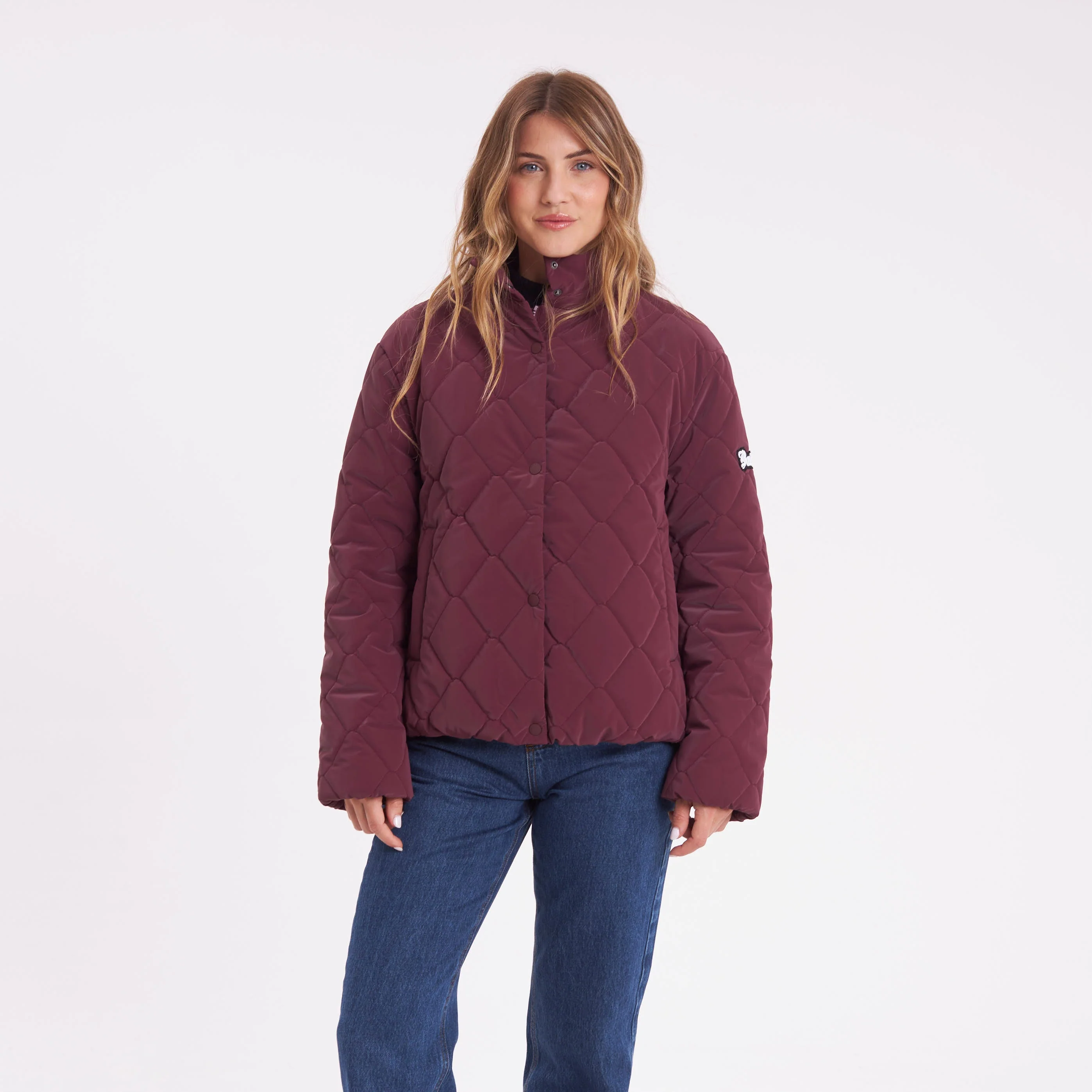 Campera Abrigo Rusty Angels Puffer Coat Ld Burgundy
