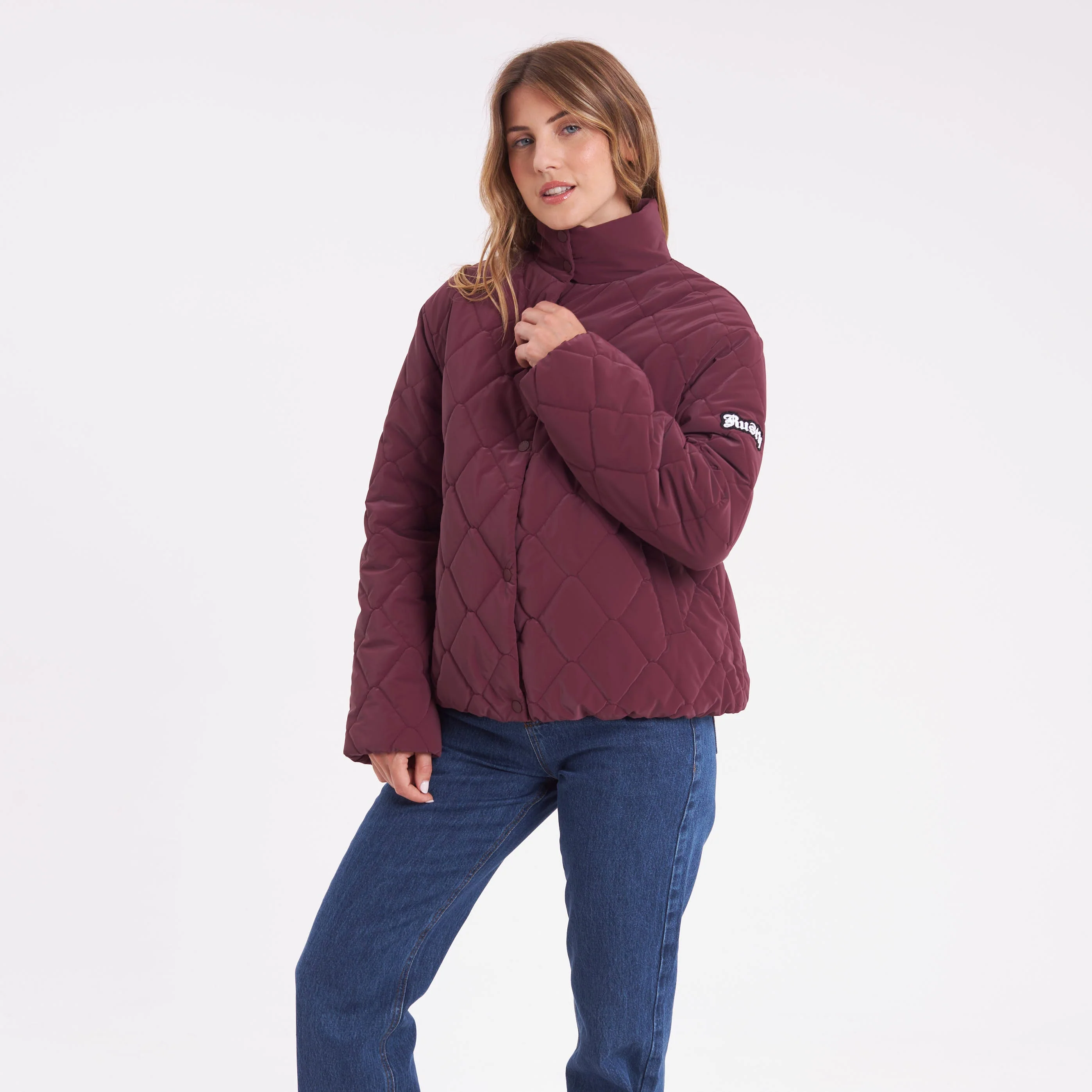 Campera Abrigo Rusty Angels Puffer Coat Ld Burgundy - Image 2
