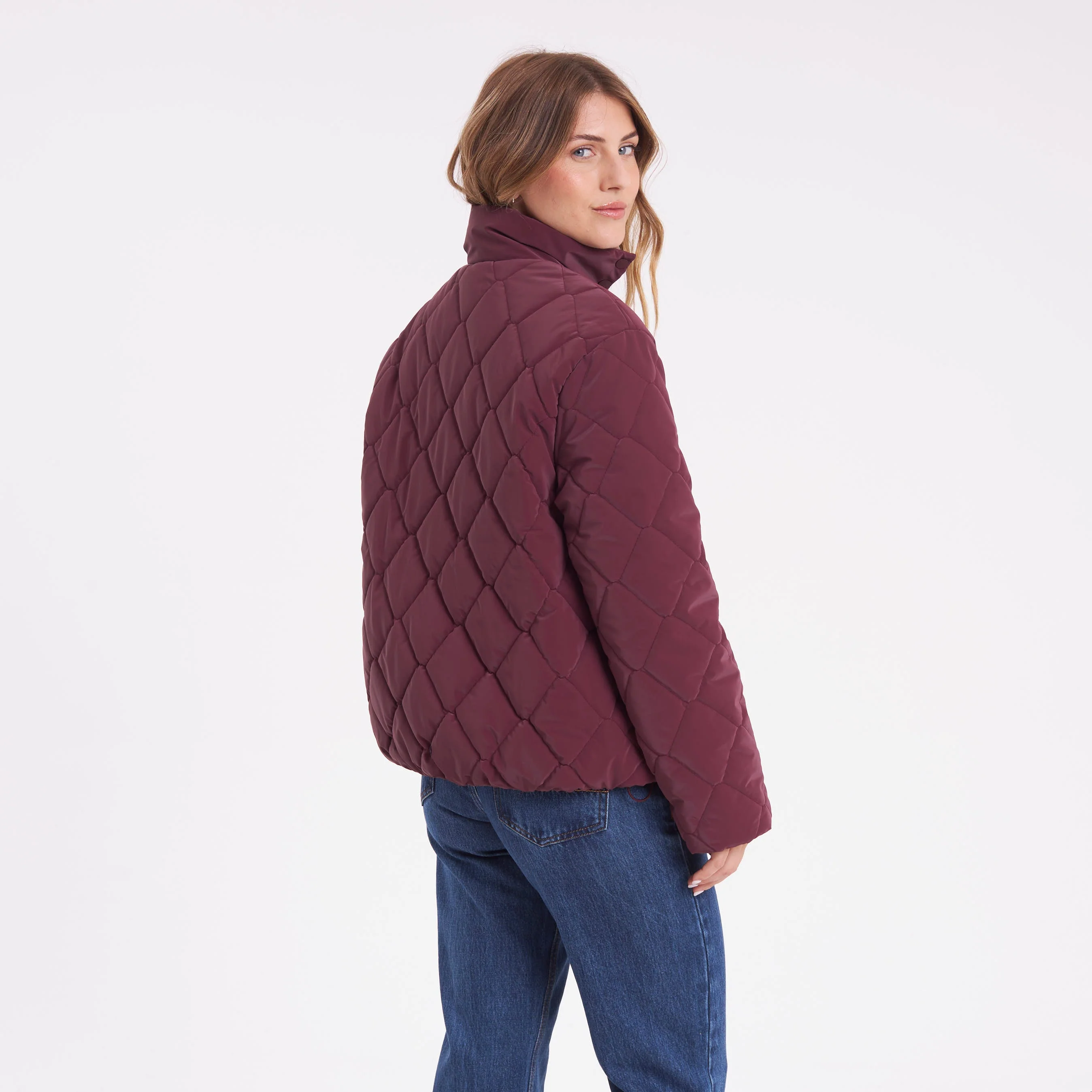 Campera Abrigo Rusty Angels Puffer Coat Ld Burgundy - Image 3