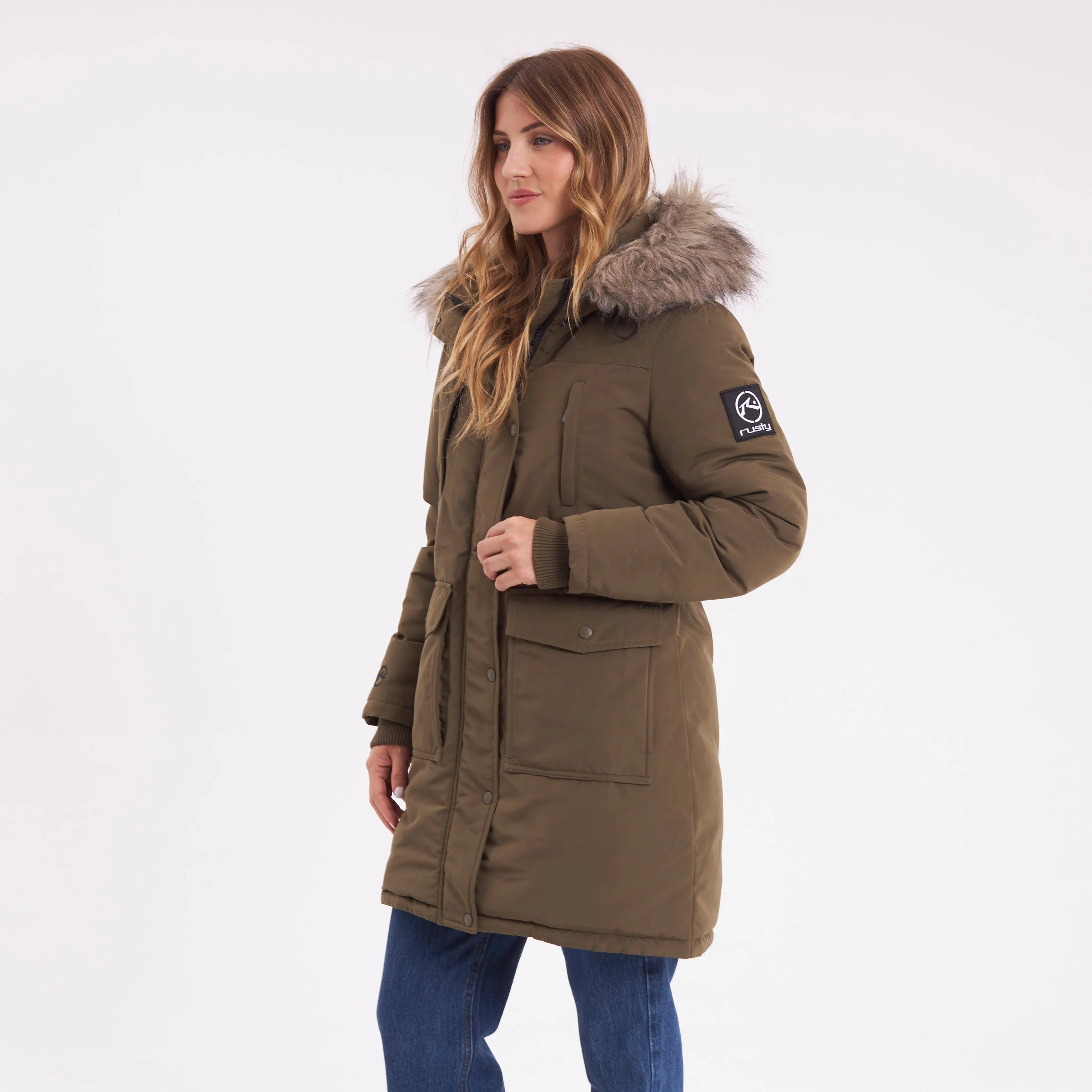 Campera Abrigo Rusty Himalaya Puffer Parka Ld Green - Image 2