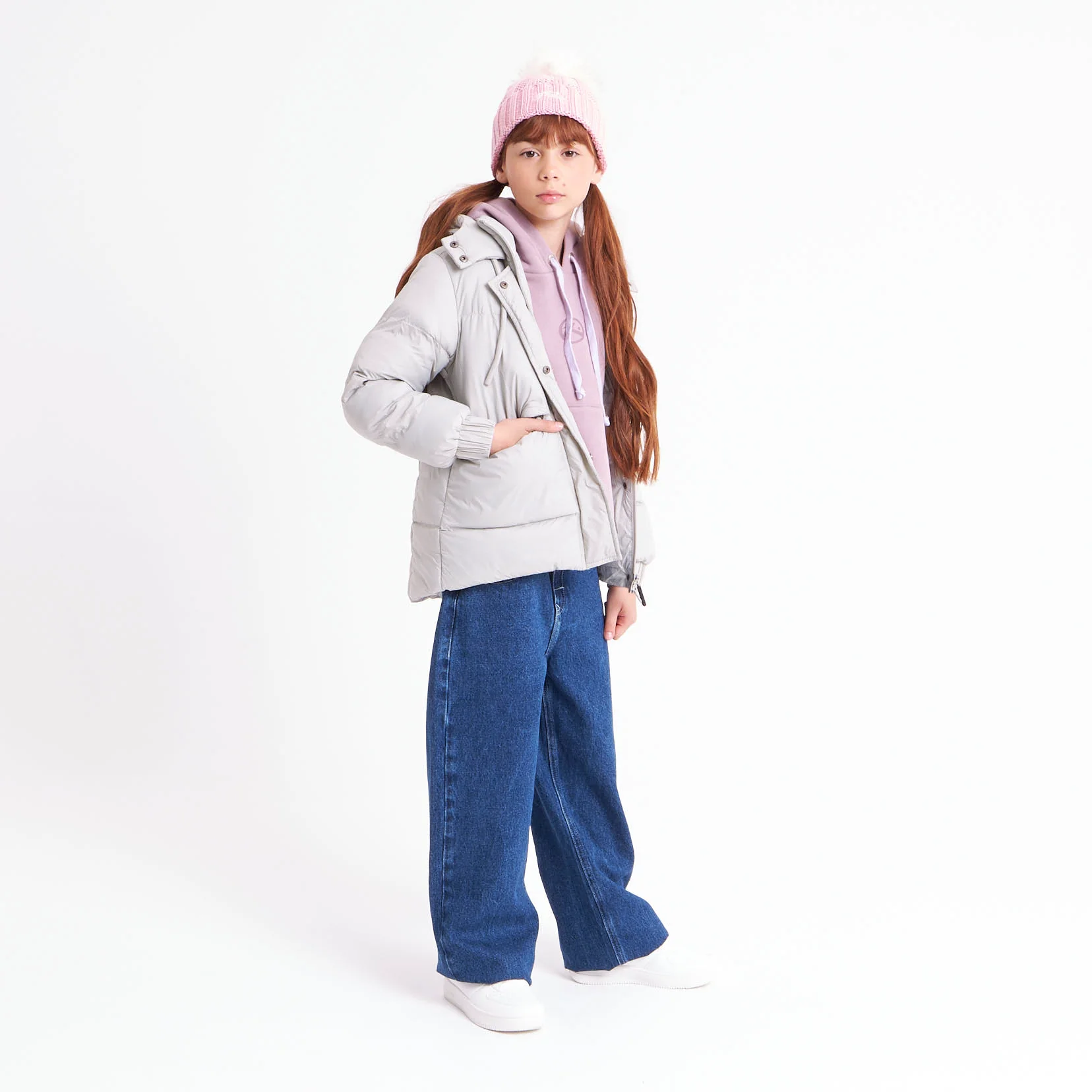 Campera Abrigo Rusty Shallow Puffer Coat Girls Mirage Gray - Image 4