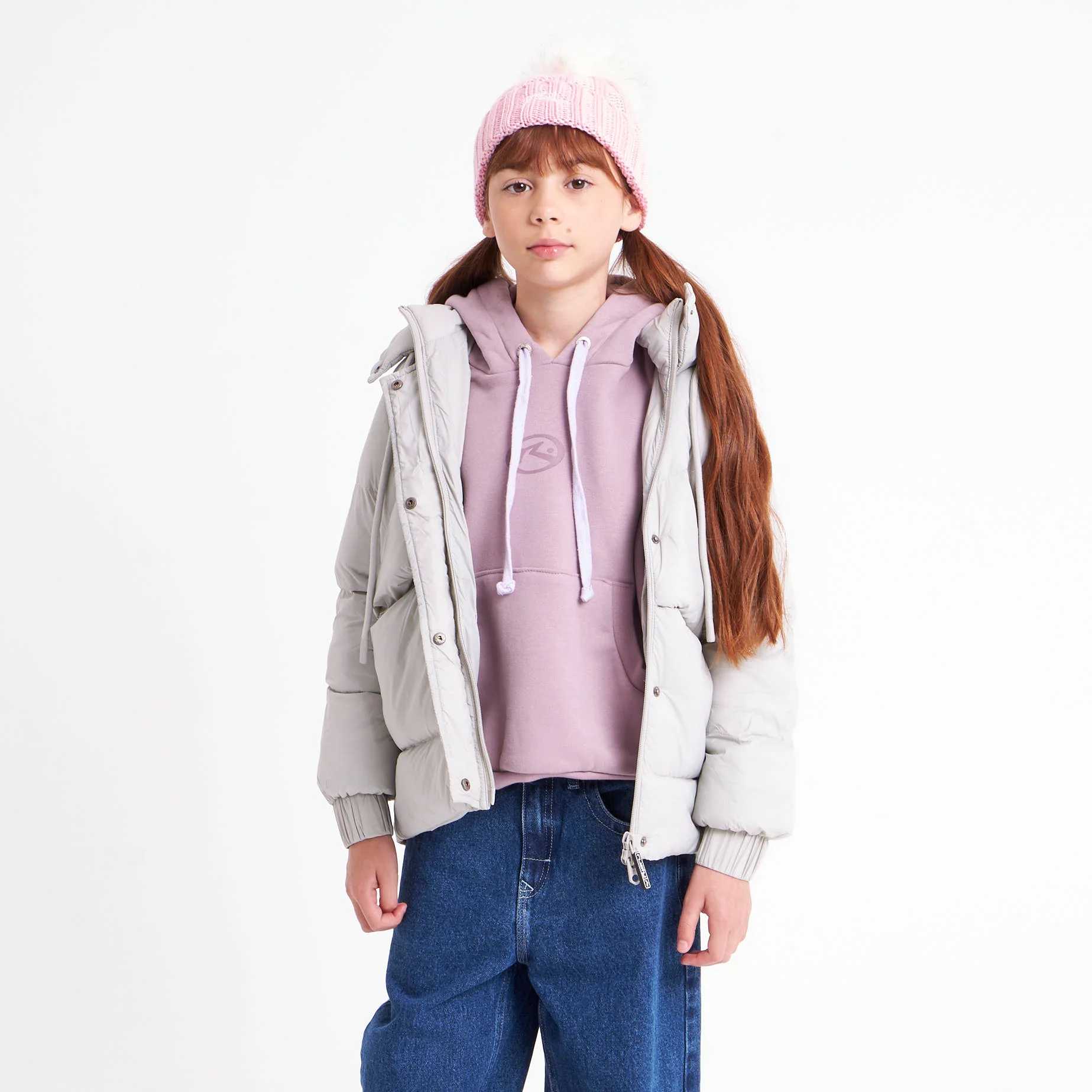 Campera Abrigo Rusty Shallow Puffer Coat Girls Mirage Gray - Image 6