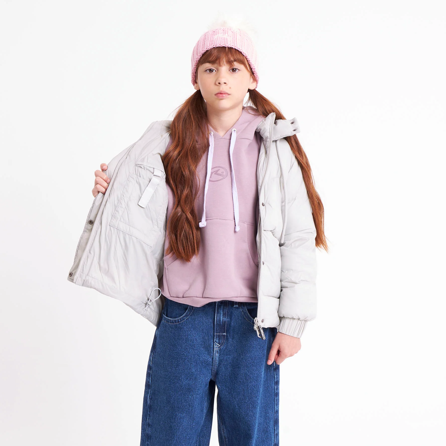 Campera Abrigo Rusty Shallow Puffer Coat Girls Mirage Gray - Image 7