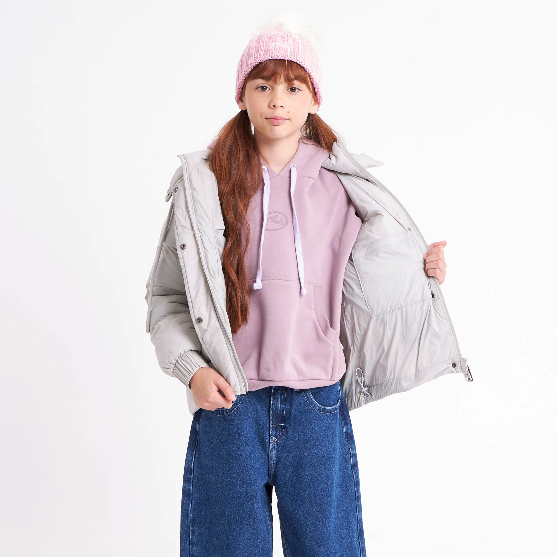 Campera Abrigo Rusty Shallow Puffer Coat Girls Mirage Gray - Image 8