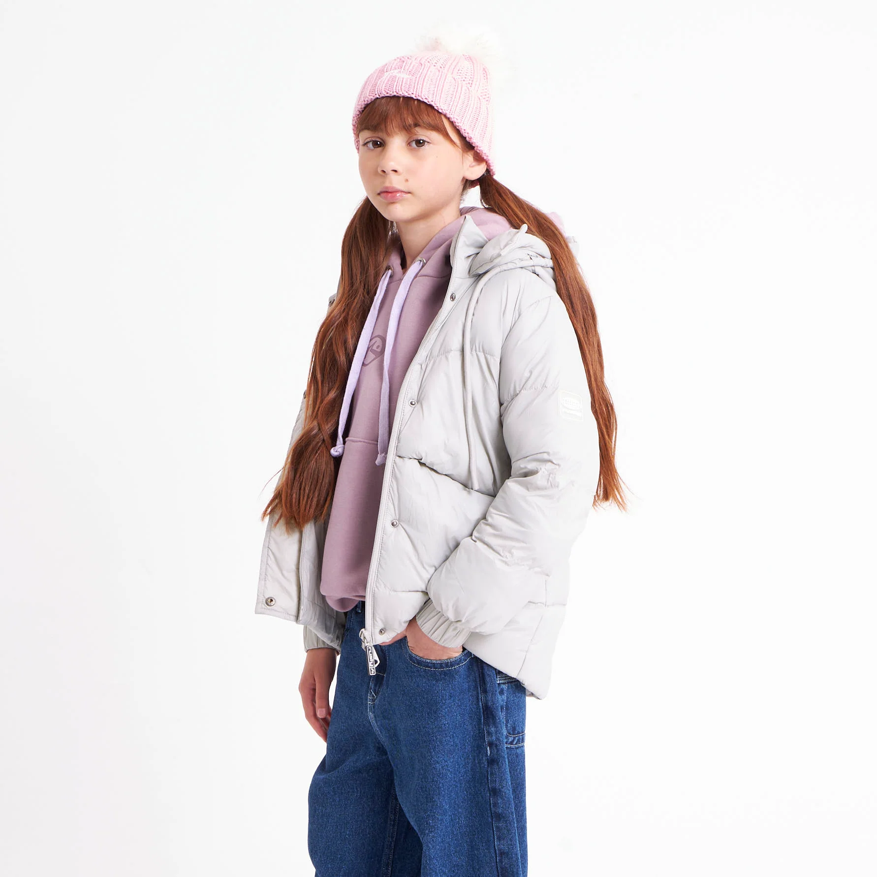 Campera Abrigo Rusty Shallow Puffer Coat Girls Mirage Gray - Image 9