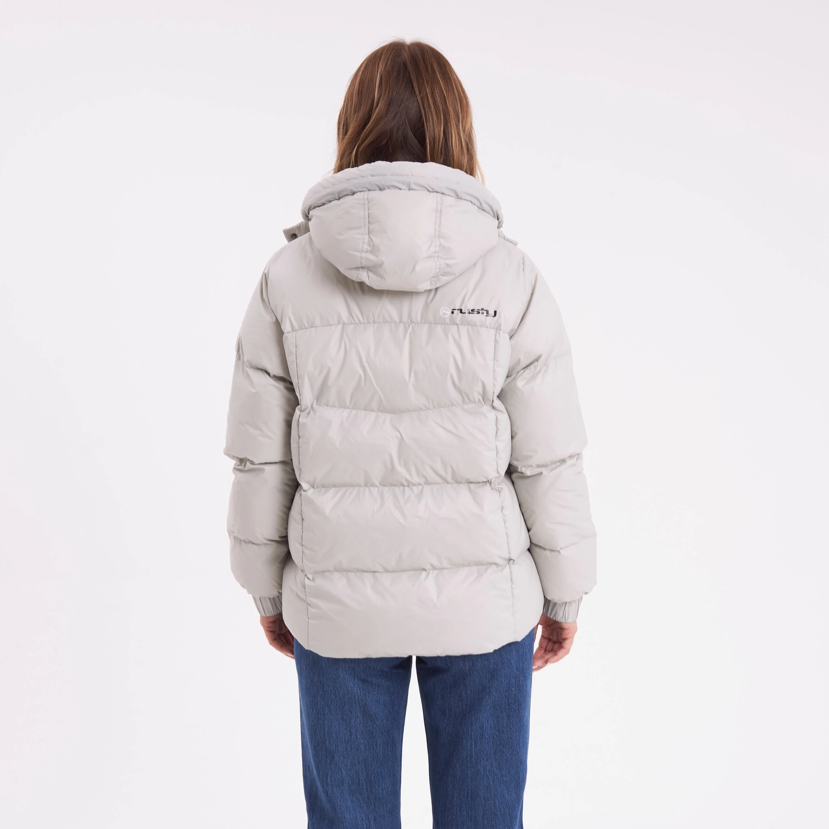 Campera Abrigo Rusty Shallow Puffer Coat Ld Mirage Gray - Image 4