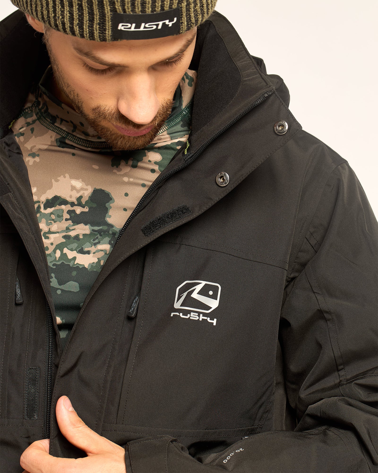 Campera Abrigo Snow Rusty Rabbit Mens Snow Jacket Black - Image 8