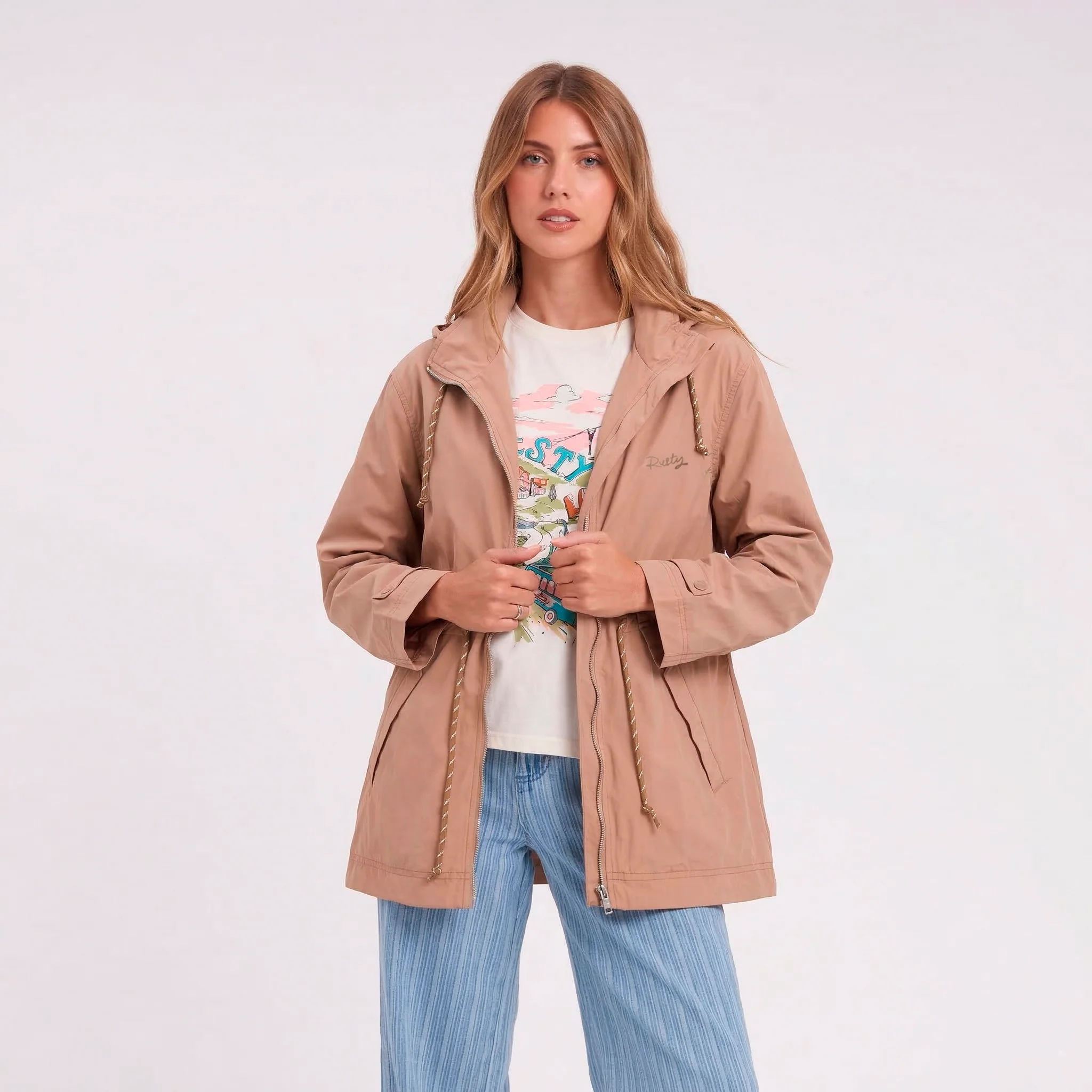 Campera Abrigo Rusty Obley Jacket Ld Taupe - Image 2