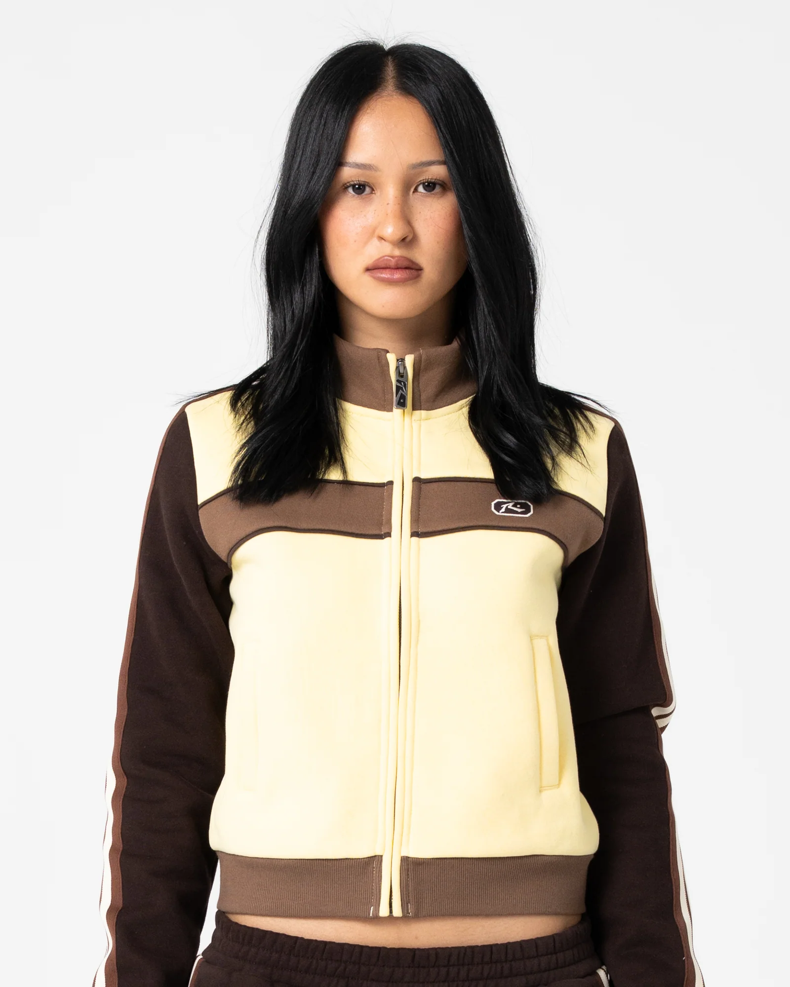 Campera Canguro Rusty Toffee Zip Through Fleece Pale Banana - Image 3