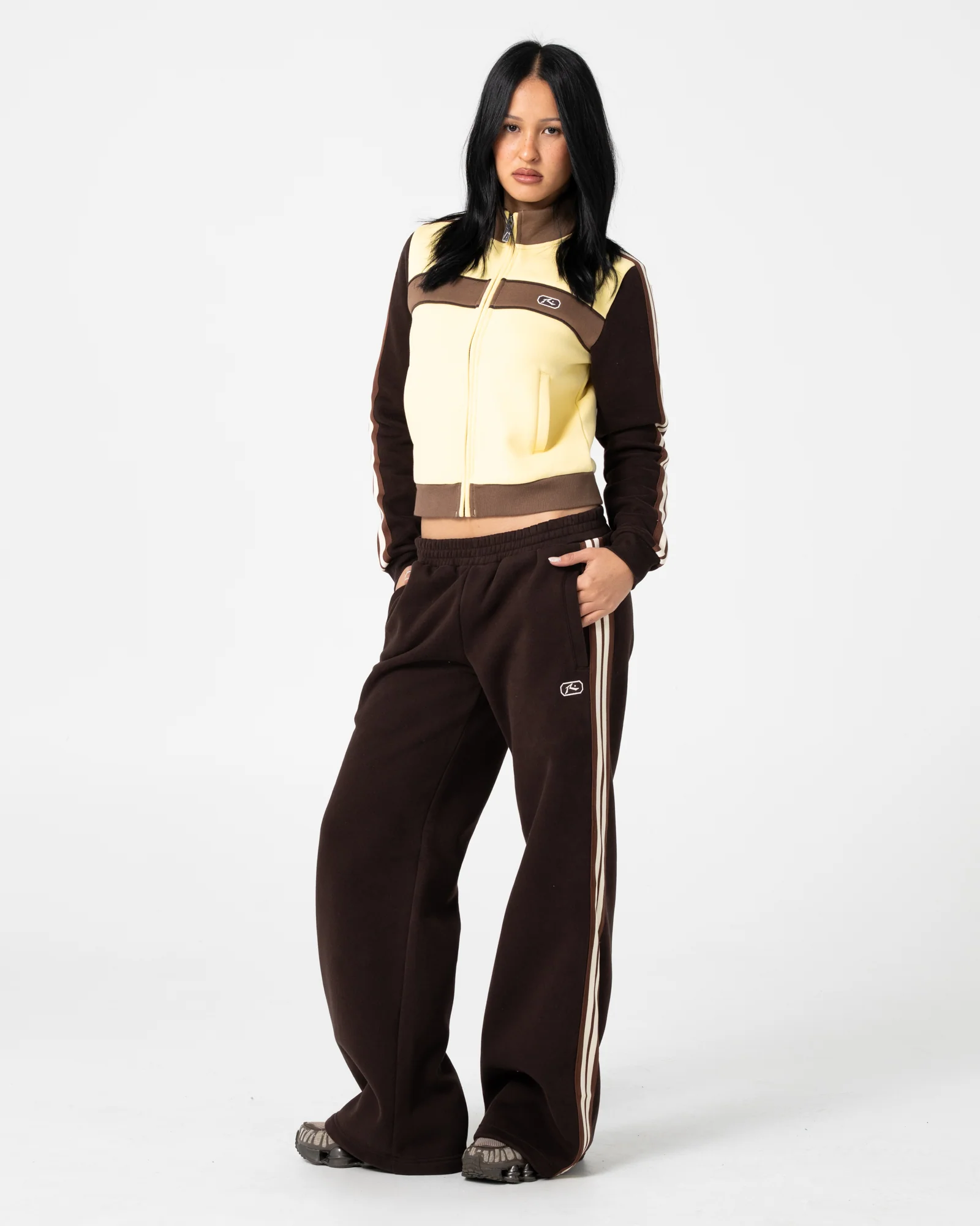 Campera Canguro Rusty Toffee Zip Through Fleece Pale Banana - Image 4