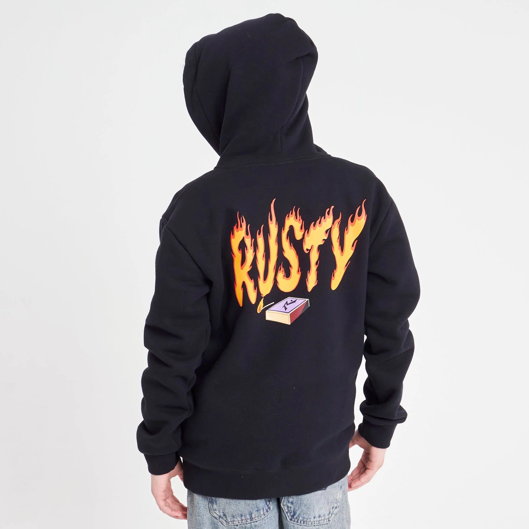 Campera Canguro Rusty On Fire Zh Jr Black - Image 4