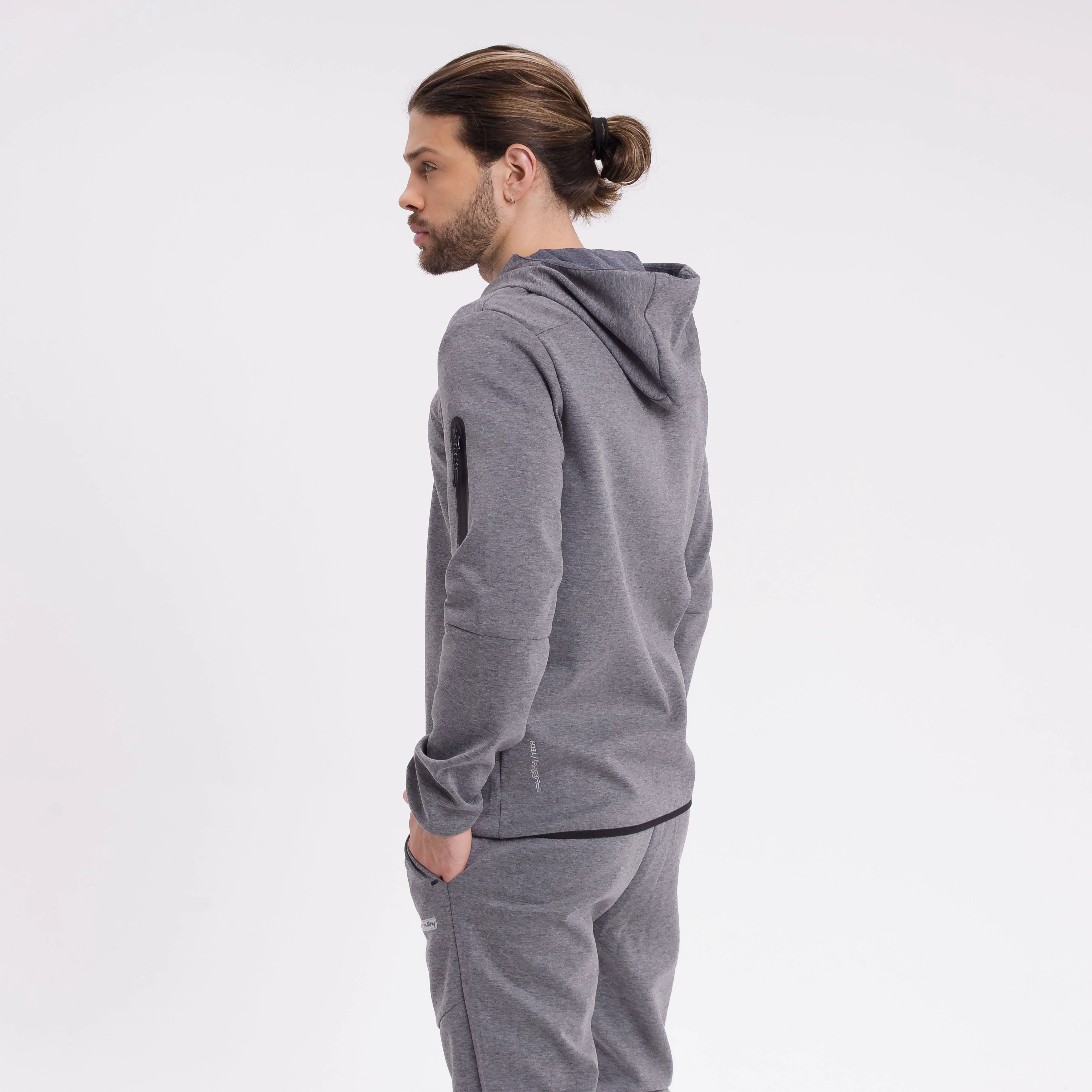 Campera Canguro Rusty Spyder Zip Hood Grey Marle - Image 4