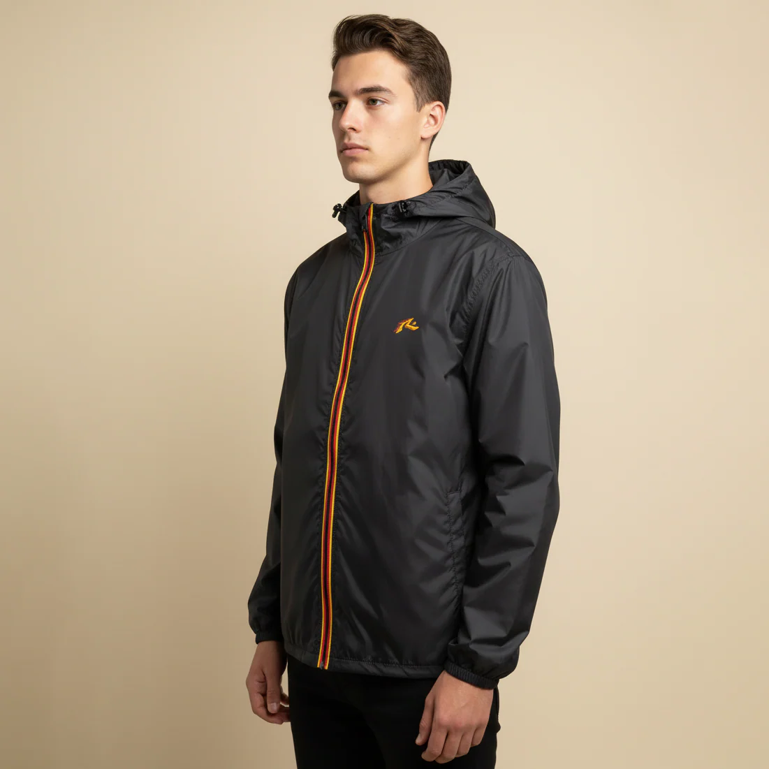Campera Liviana Rusty Point Hope Zip Hood Windbreaker Black - Image 2