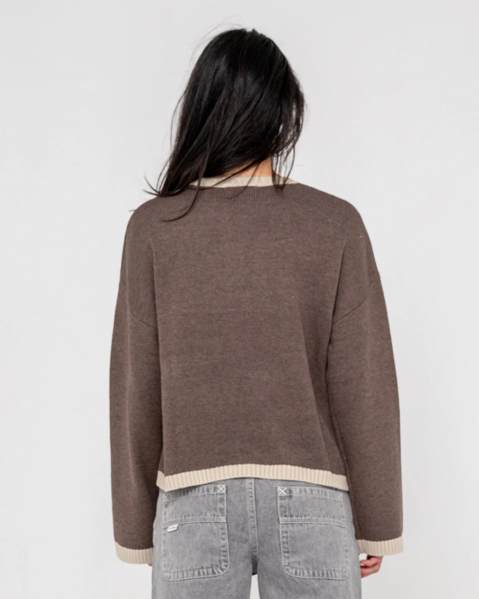 Sweater Rusty Rider Relaxed Crew Neck Knit Pinecone - Image 4
