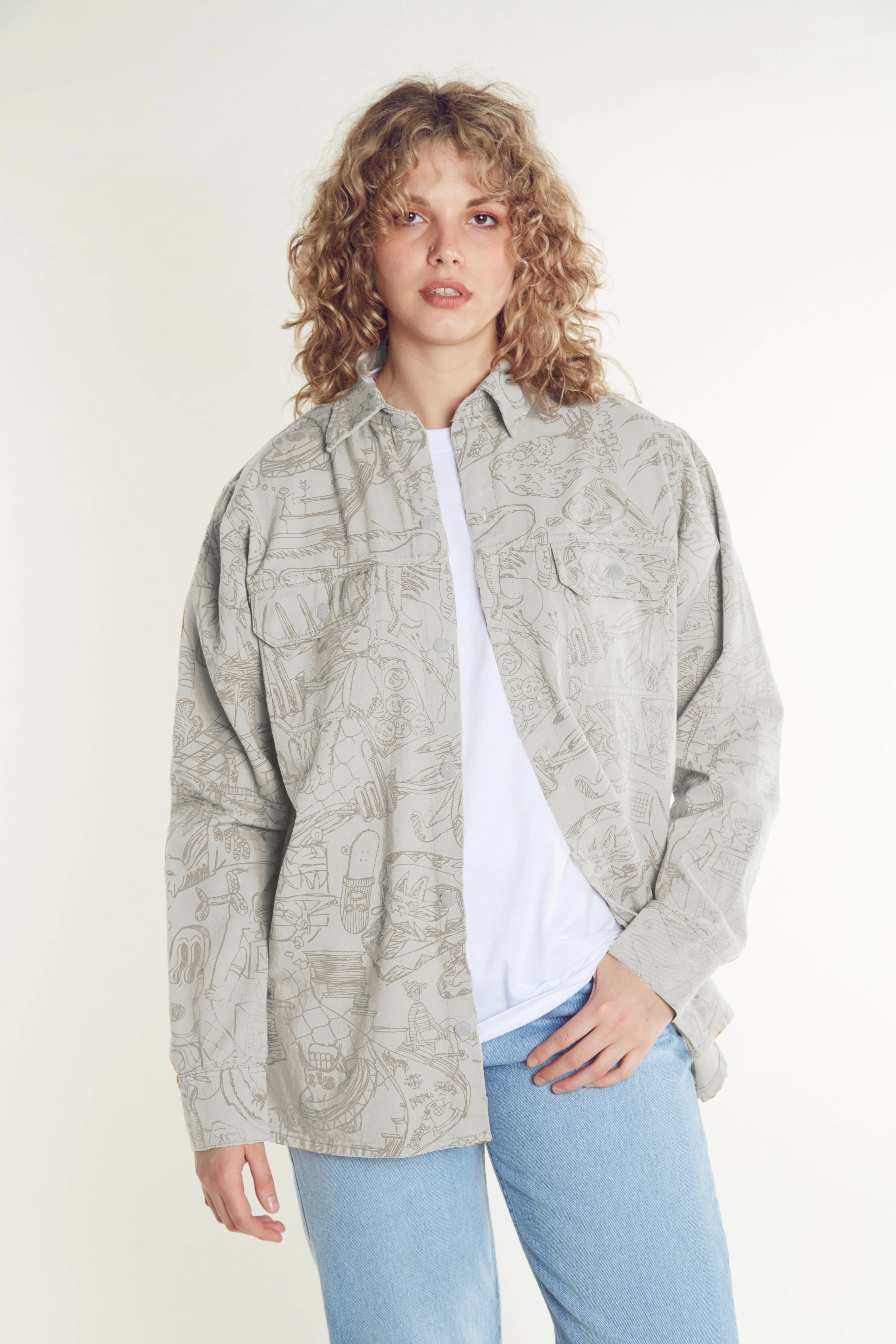 Campera Liviana Vulk Demency Overshirt Sand - Image 4