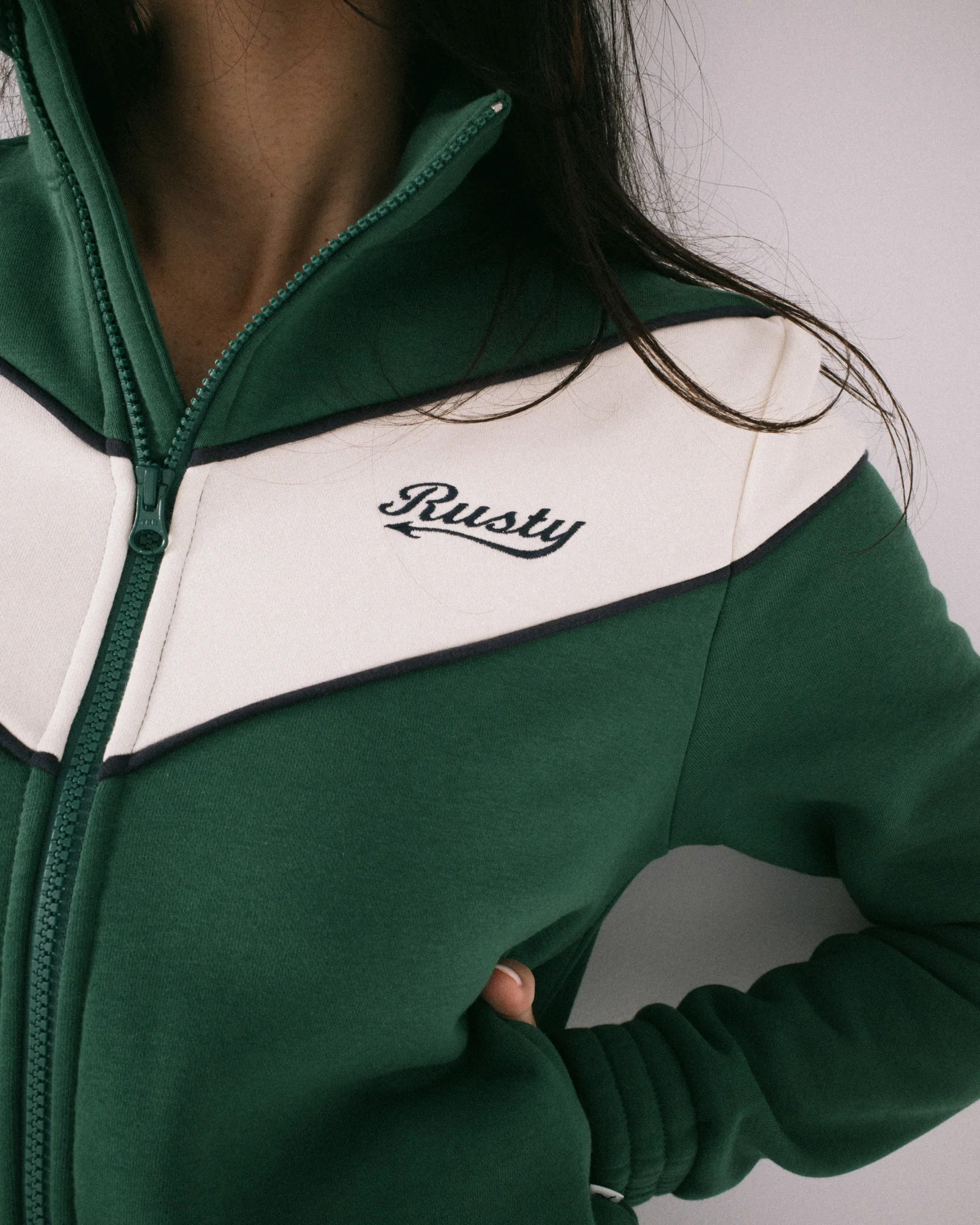 Canguro Rusty Fever Zip Through Fleece Green Bean - Image 2