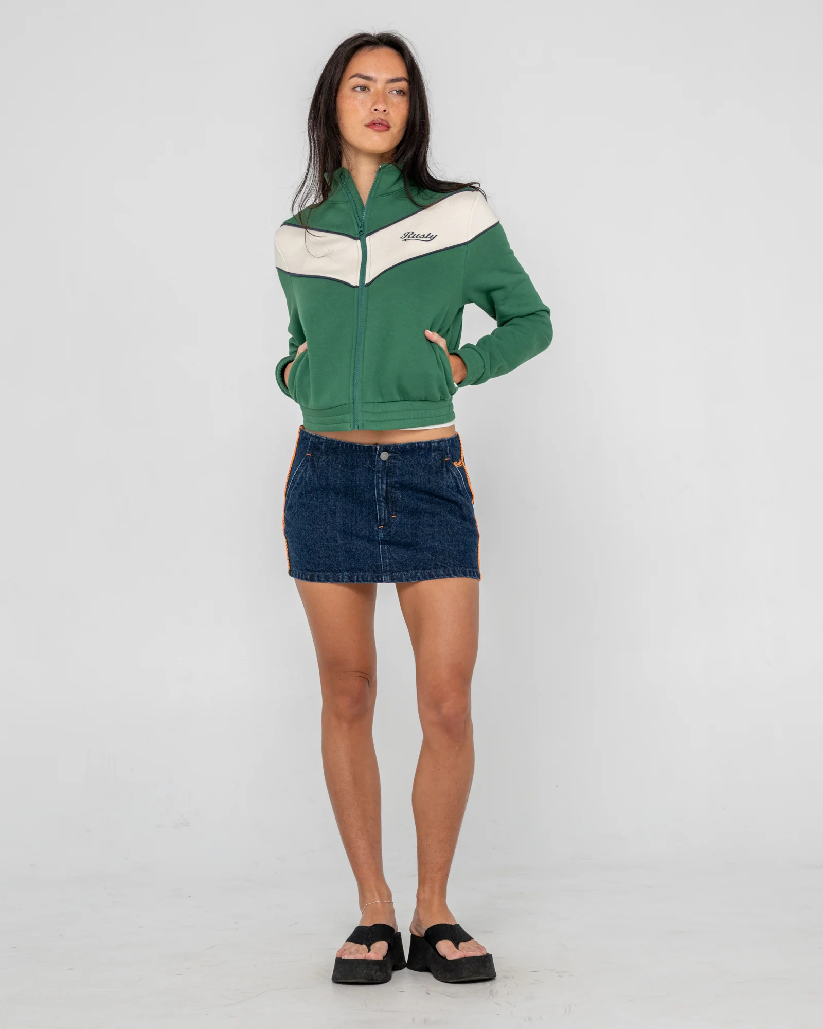 Canguro Rusty Fever Zip Through Fleece Green Bean - Image 5