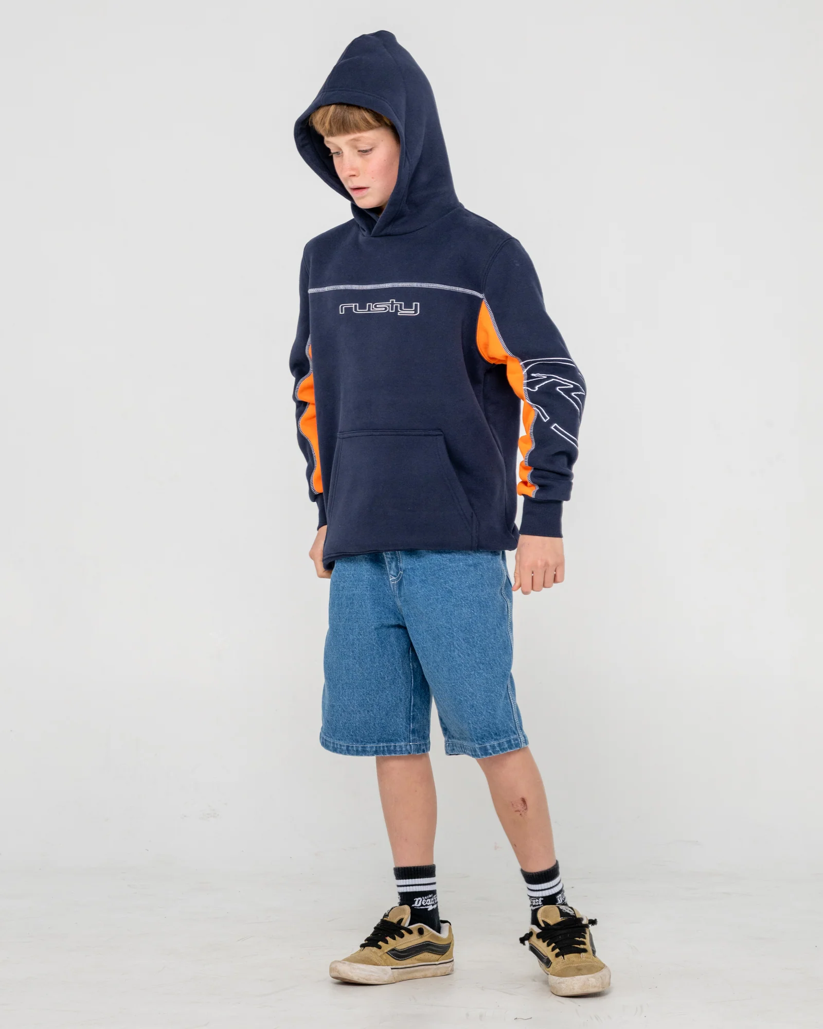 Canguro Rusty Titan Hooded Fleece Boys Navy Blue - Image 4
