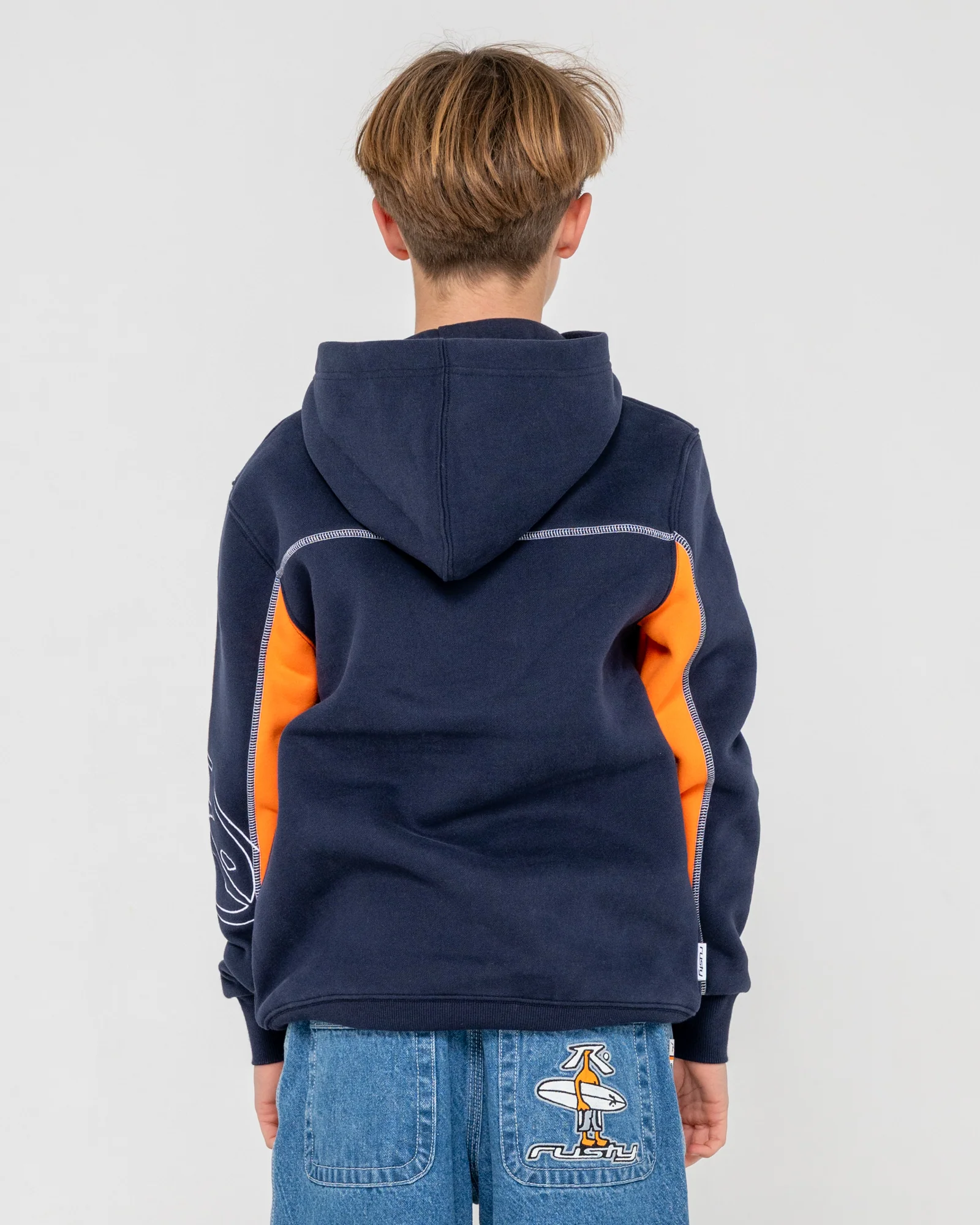 Canguro Rusty Titan Hooded Fleece Boys Navy Blue - Image 5